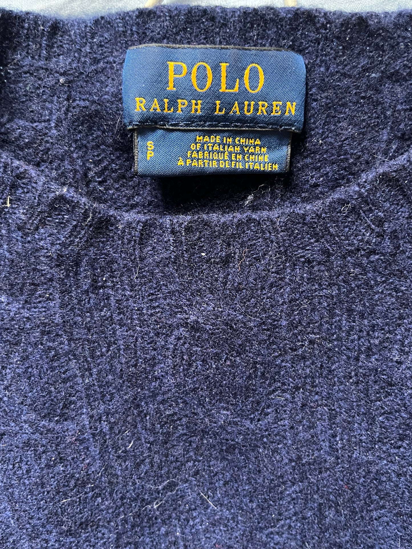 Pull torsadé laine et cachemire marine Ralph Lauren - S