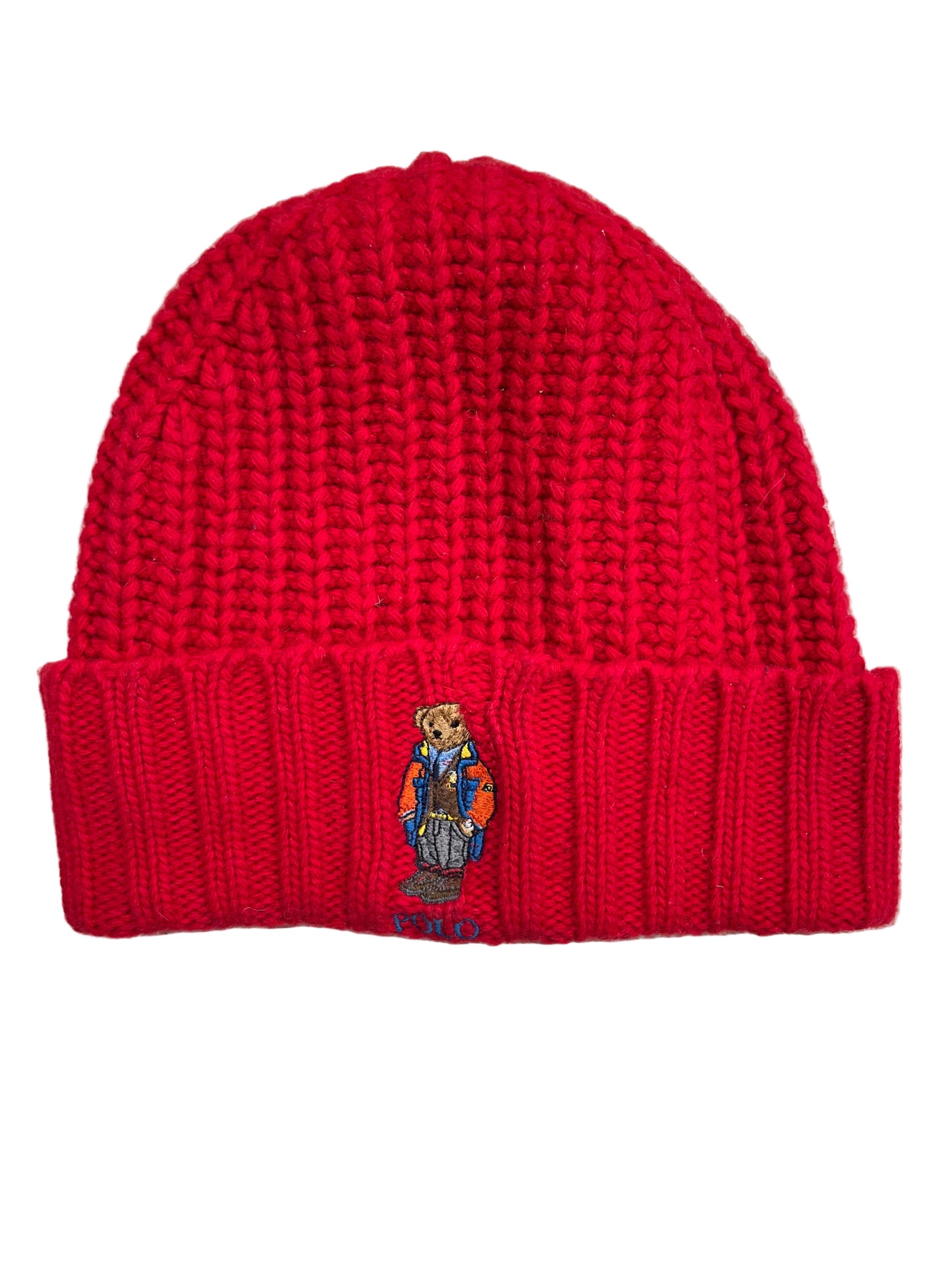 Bonnet en laine rouge nounours - TU