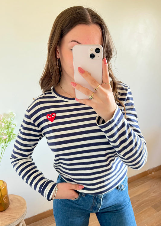 Pull marinière bleu Comme Des Garçons - S