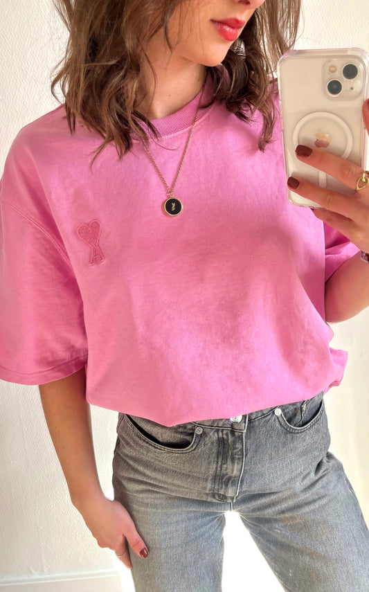 T-shirt rose Ami Paris - M homme / L femme