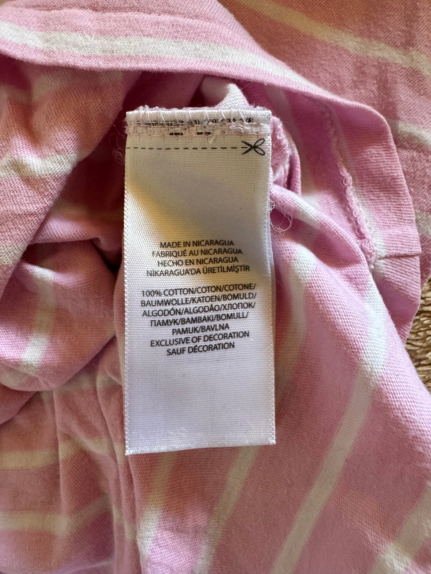 T-shirt rayé rose Ralph Lauren - S
