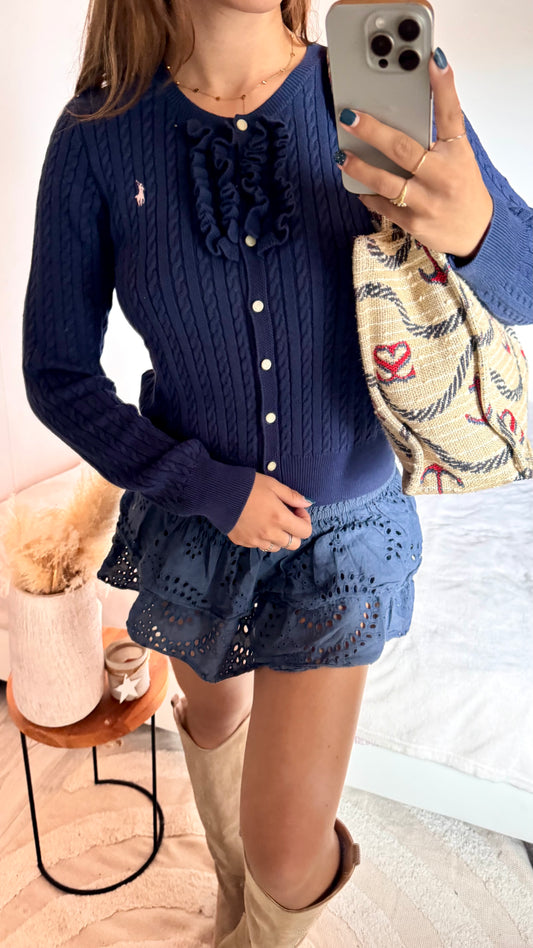 Gilet torsadé bleu marine Ralph Lauren - XS