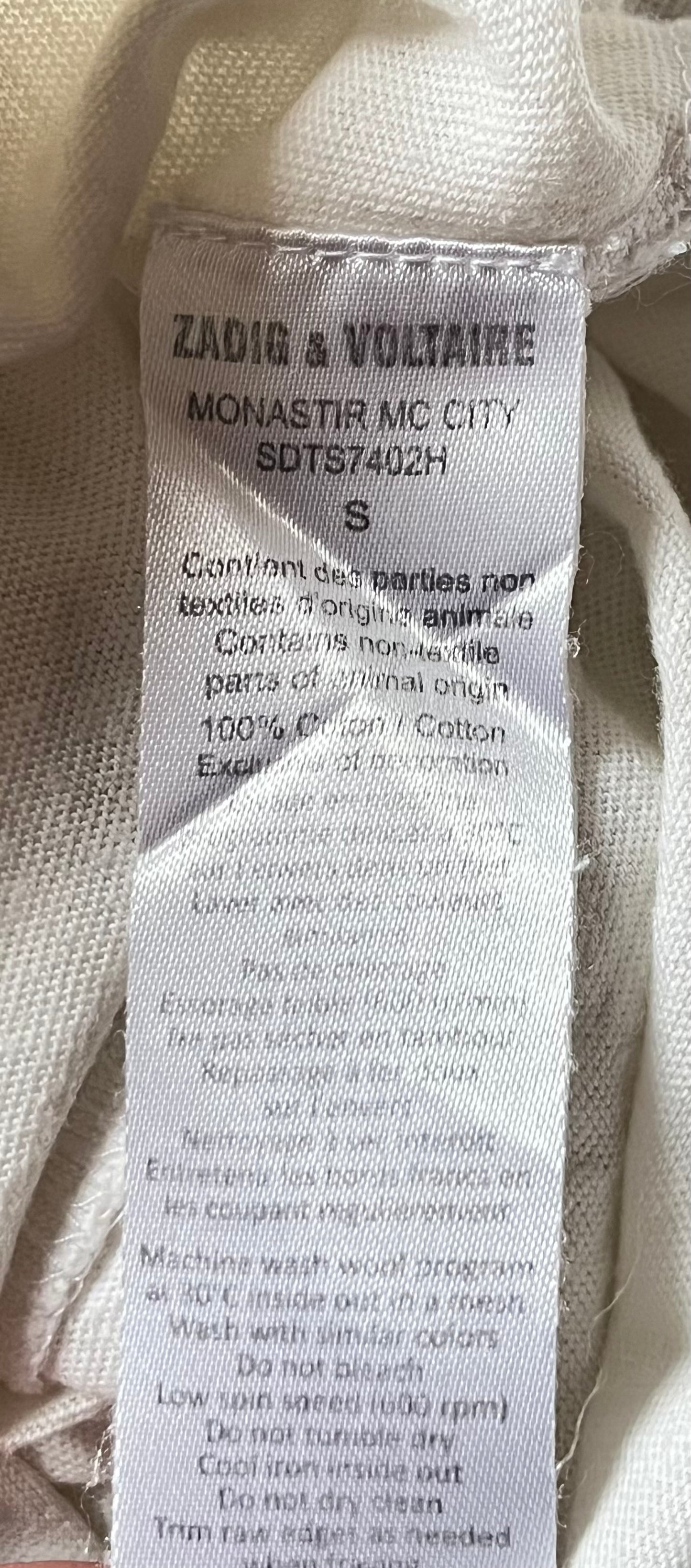 T-shirt Zadig & Voltaire inscriptions dos - S
