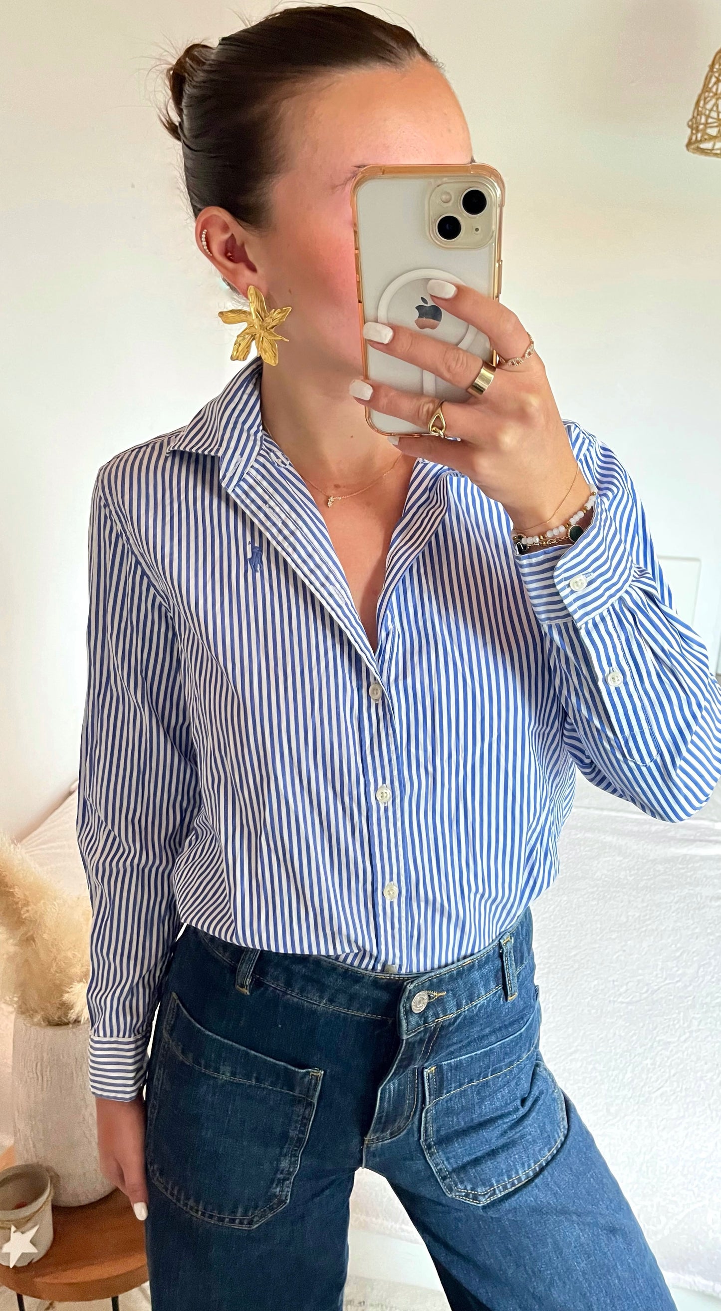 Chemise bleue rayures Ralph Lauren - XS