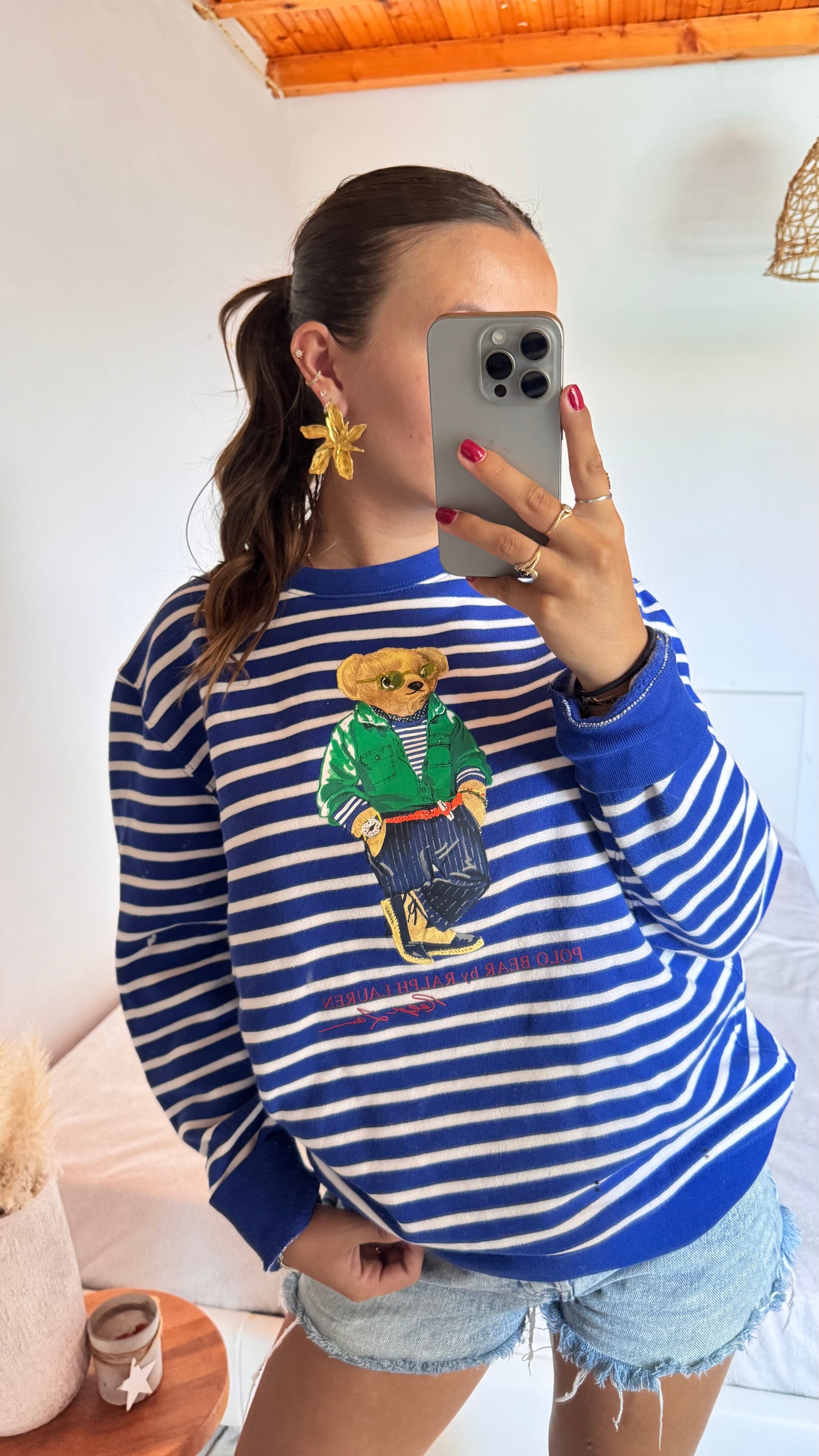 Pull marinière nounours Ralph Lauren - M
