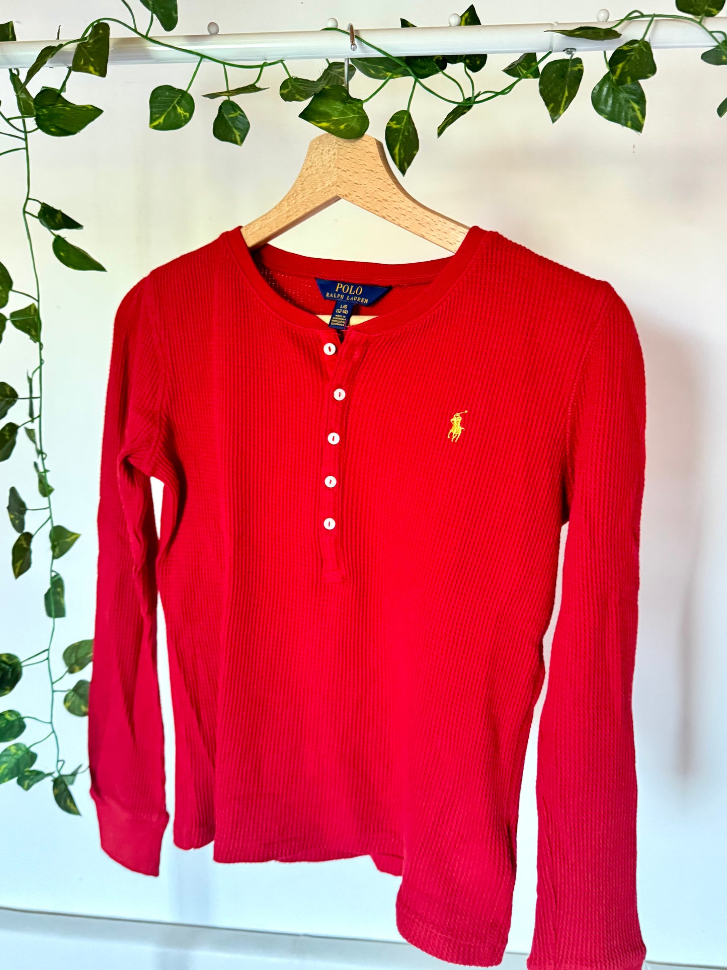 Pull polo rouge Ralph Lauren - XS