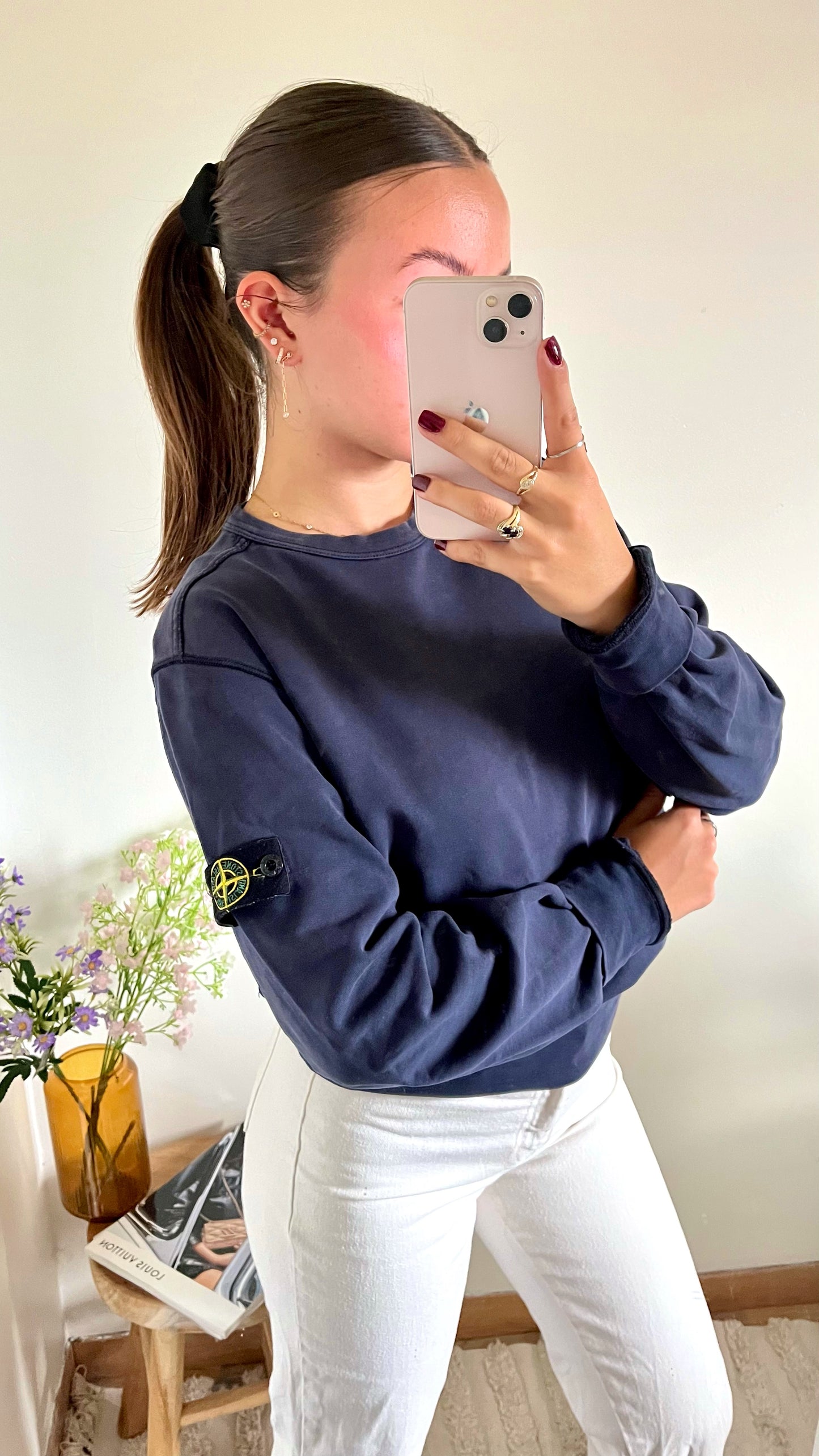 Pull bleu marine Stone Island - M