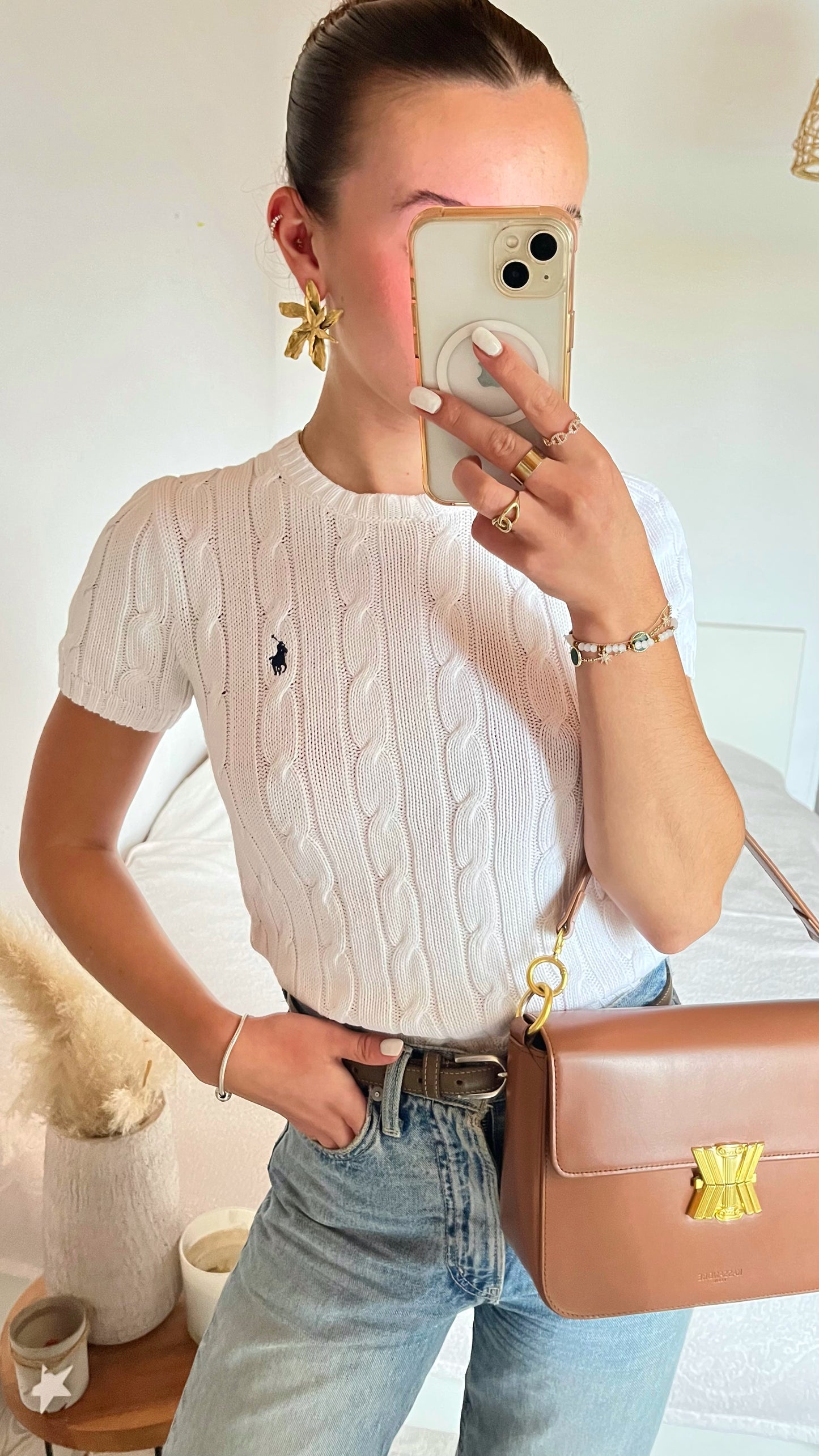 T-shirt torsadé blanc Ralph Lauren - XS/S