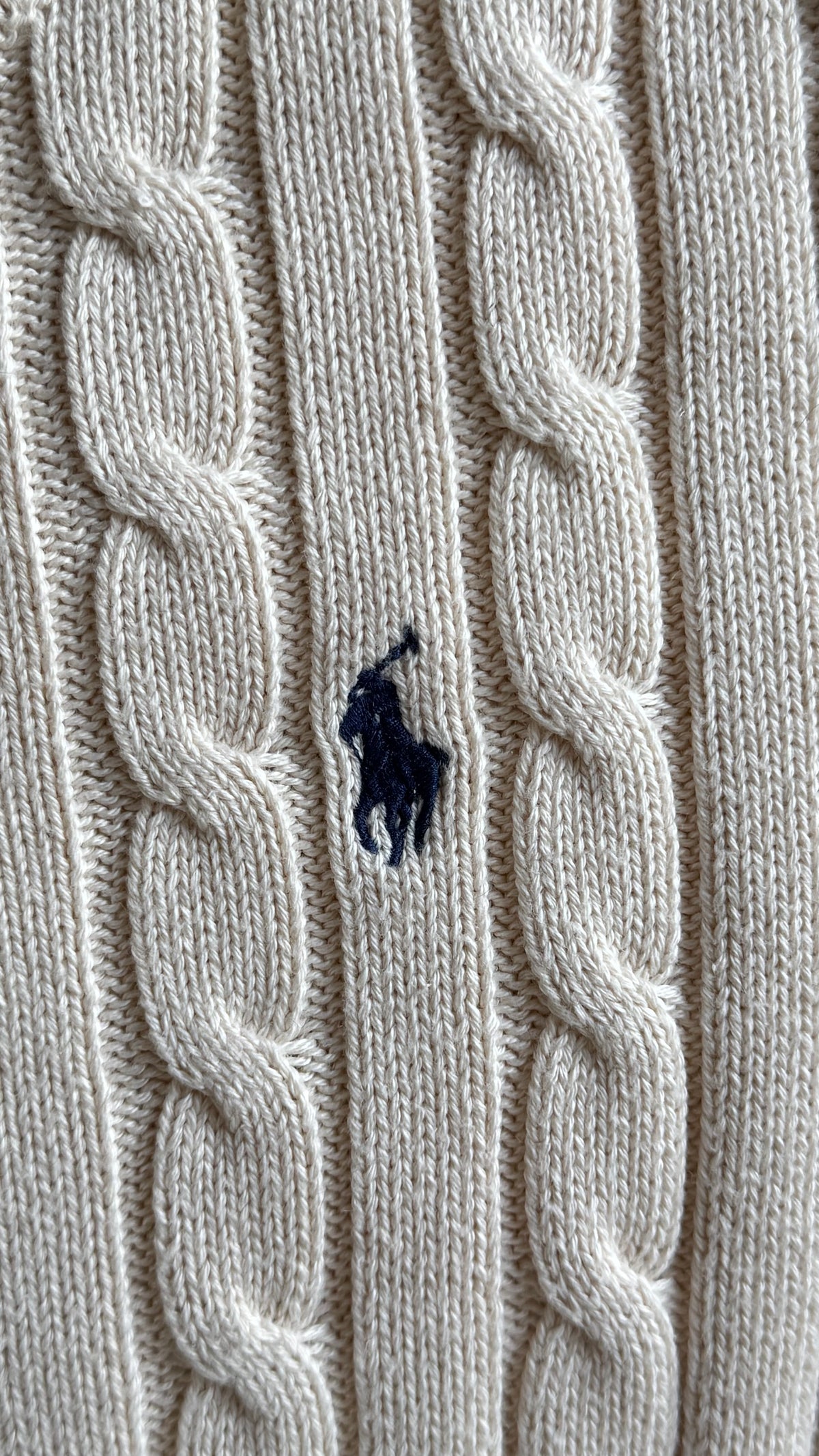 Torsadé col rond crème Ralph Lauren - M