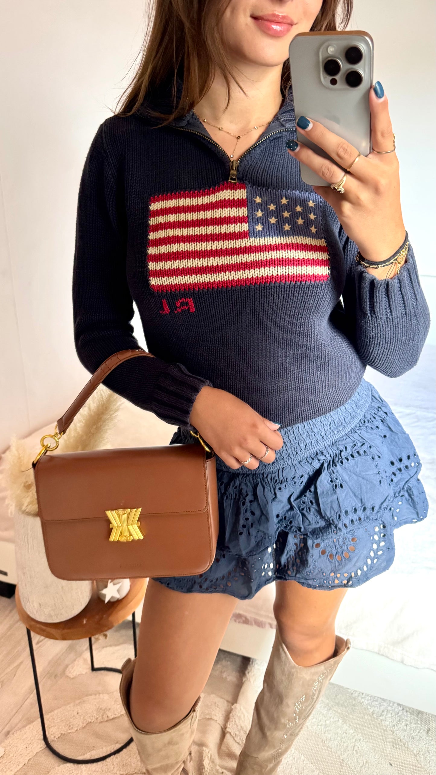 Pull demi-zip American Flag Ralph Lauren - XS
