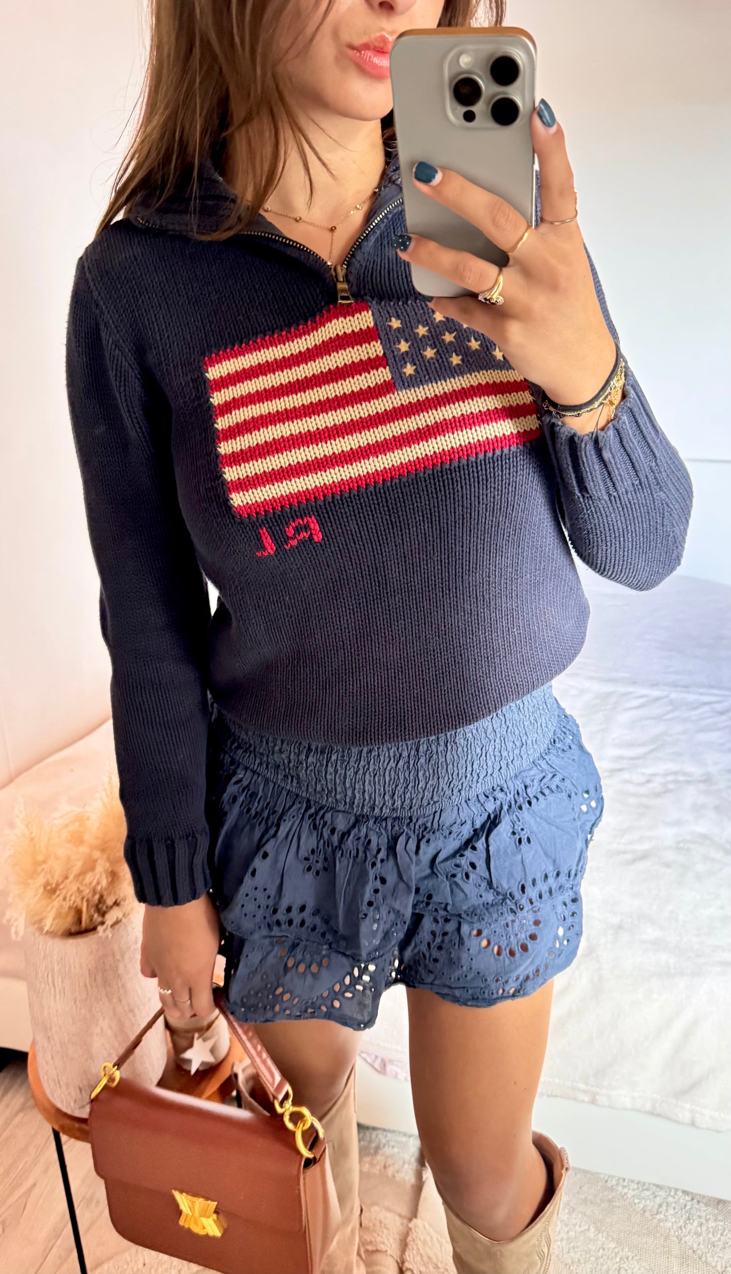 Pull demi-zip American Flag Ralph Lauren - XS
