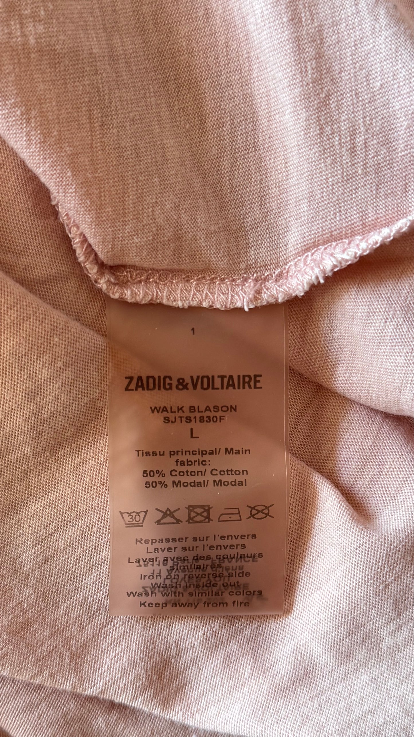 T-shirt rose et doré Zadig & Voltaire - L