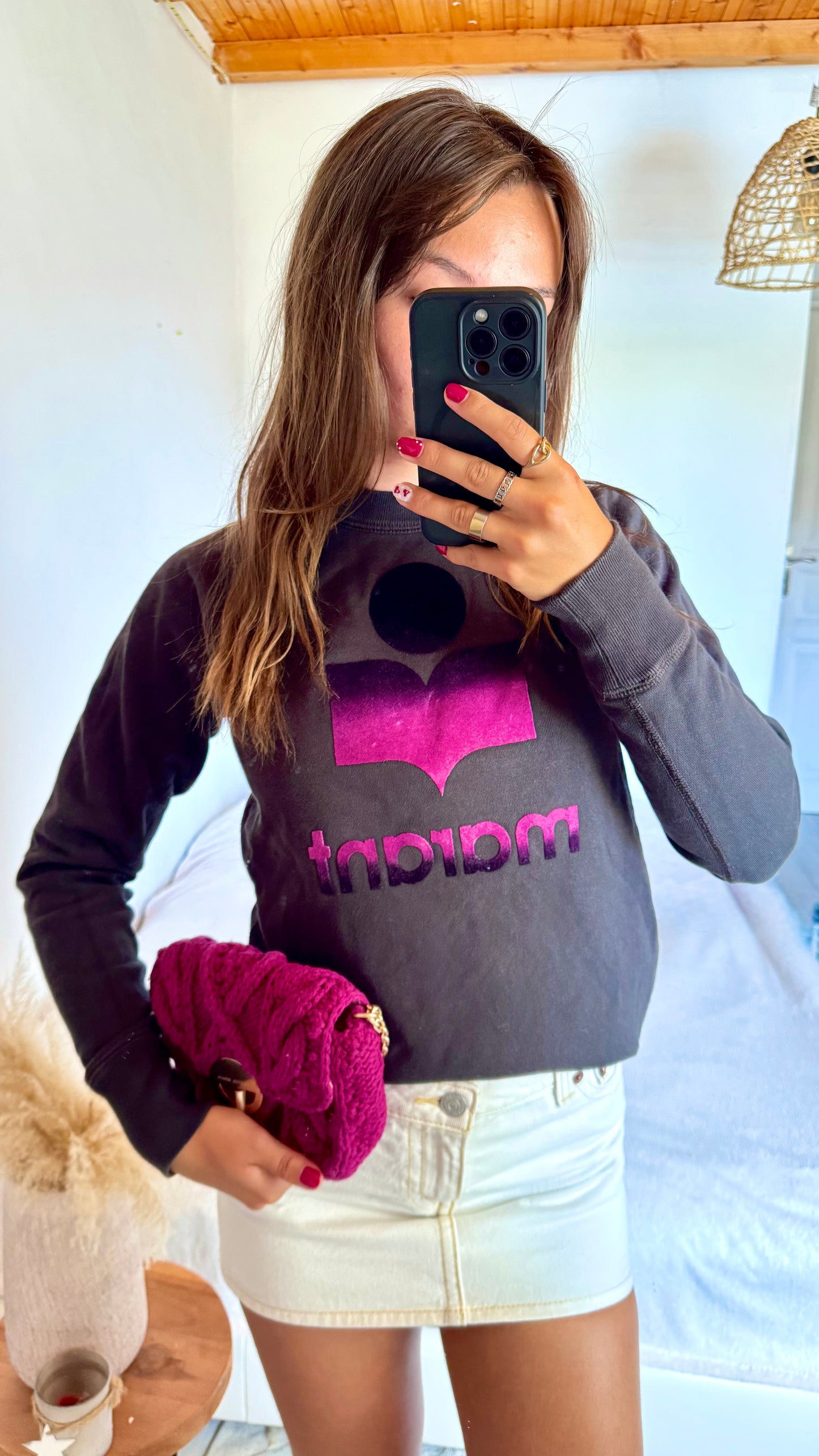 Sweat gris et violet Isabel Marant - S