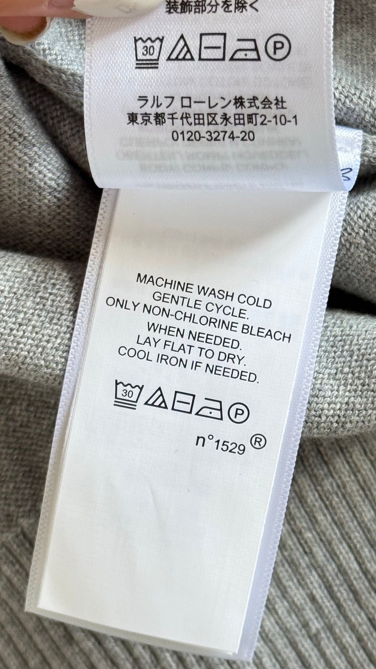 Pull col rond gris Ralph Lauren - S