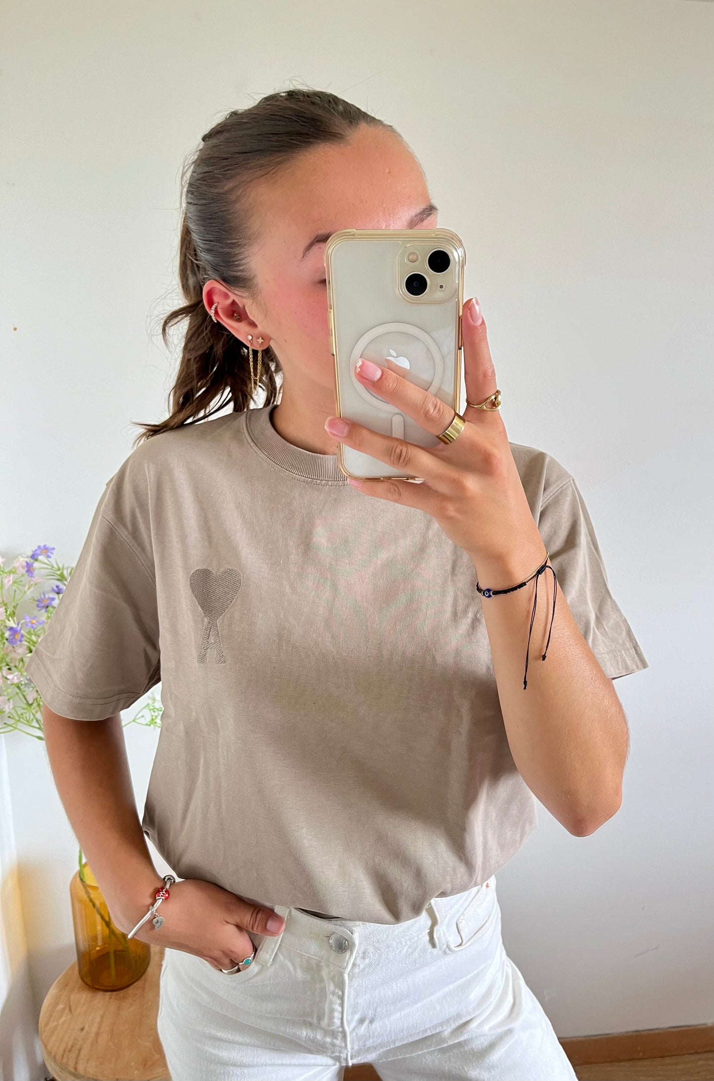 T-shirt beige Ami Paris - XS homme / M femme