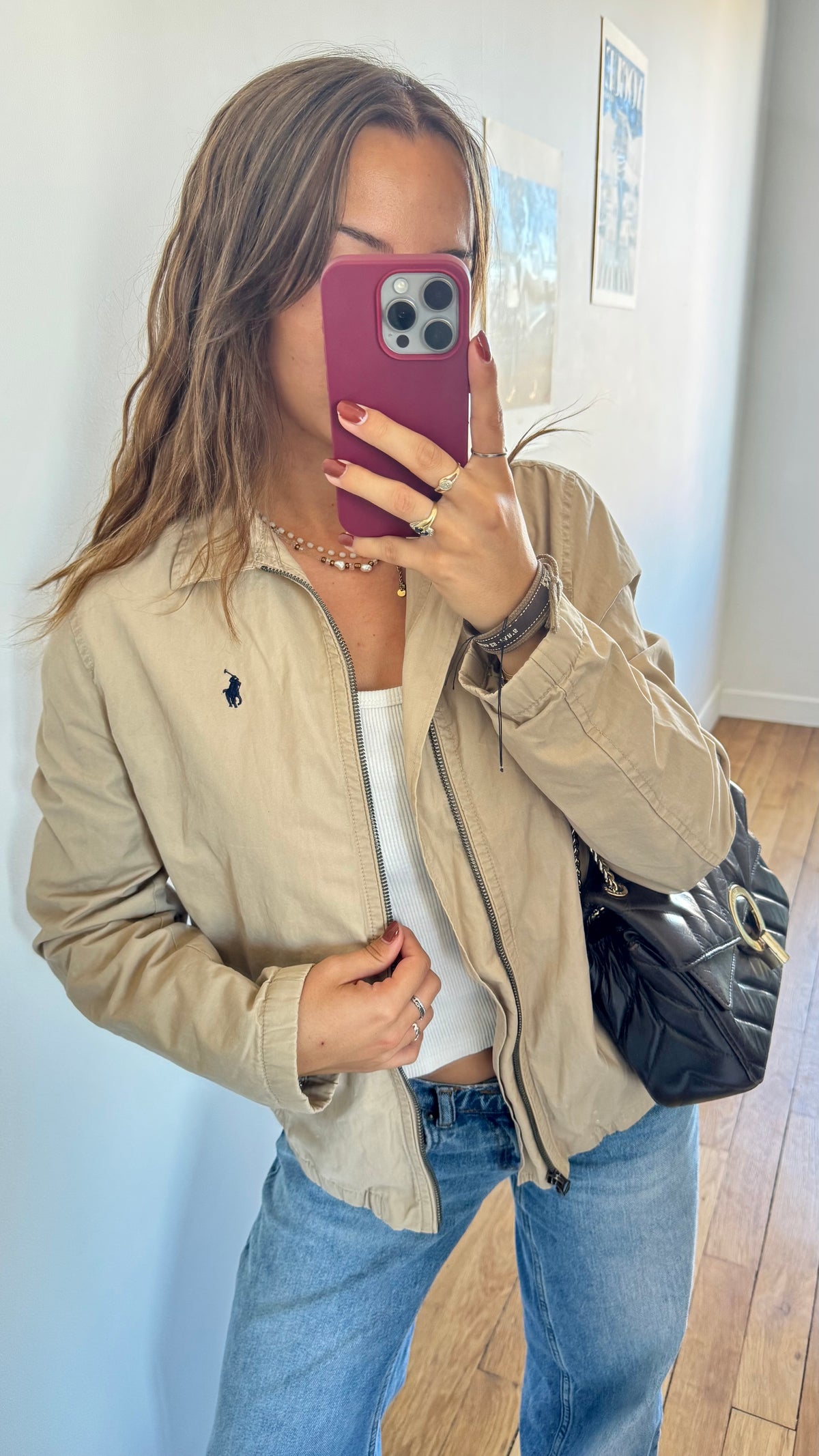 Veste toile de coton beige Ralph Lauren - S