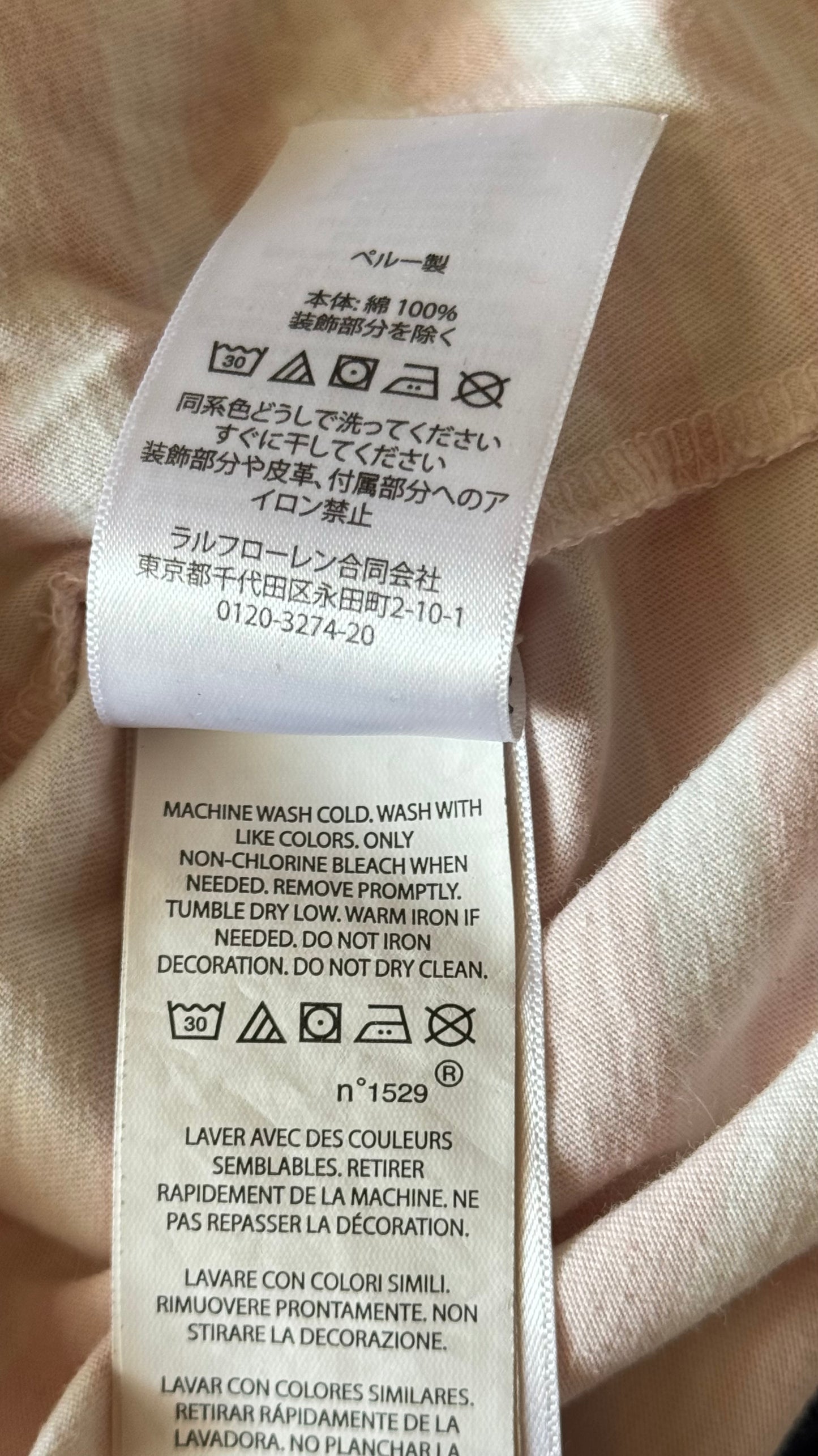 T-shirt rayé rose Ralph Lauren - M