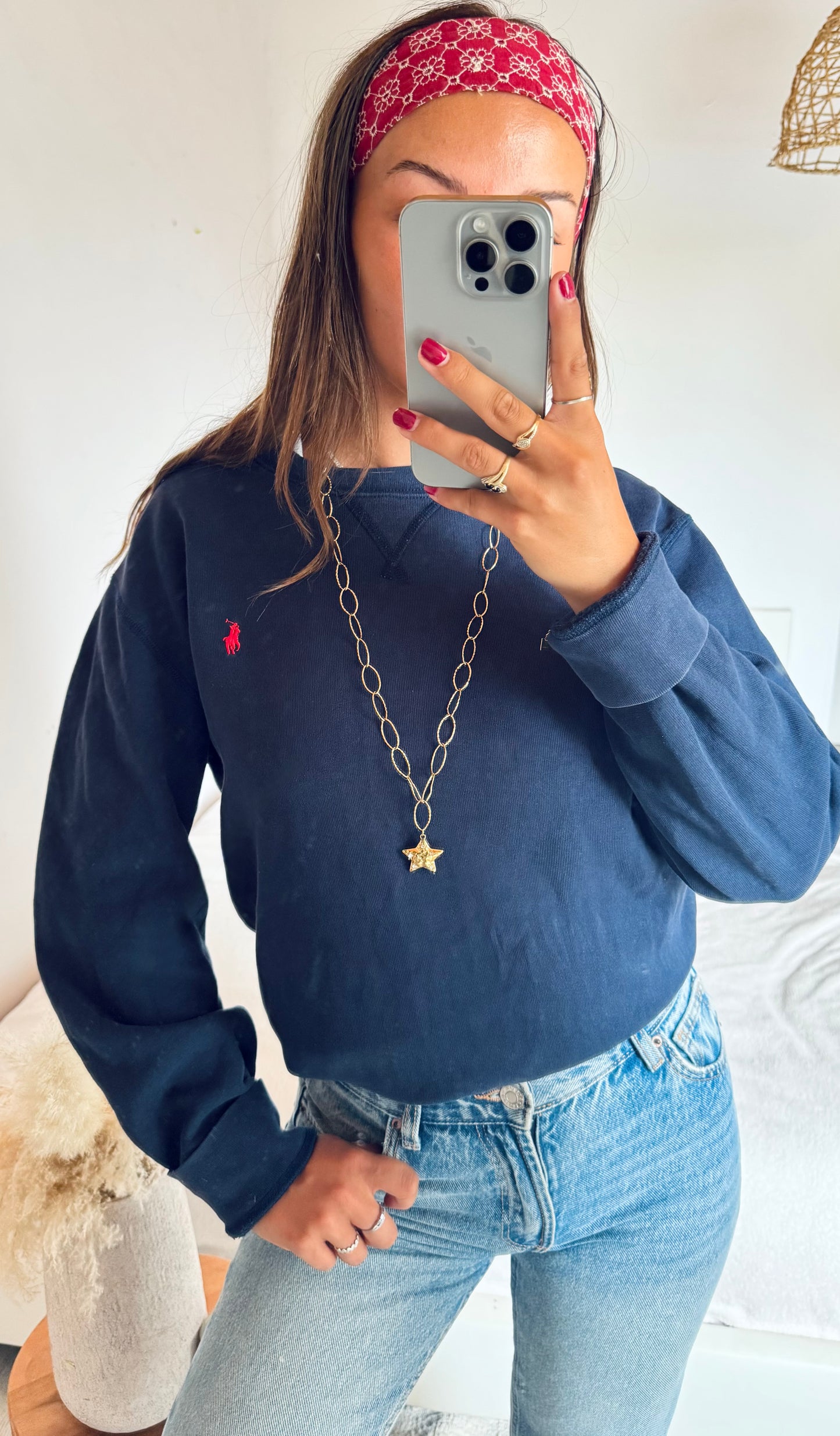 Pull col rond marine Ralph Lauren - S et M