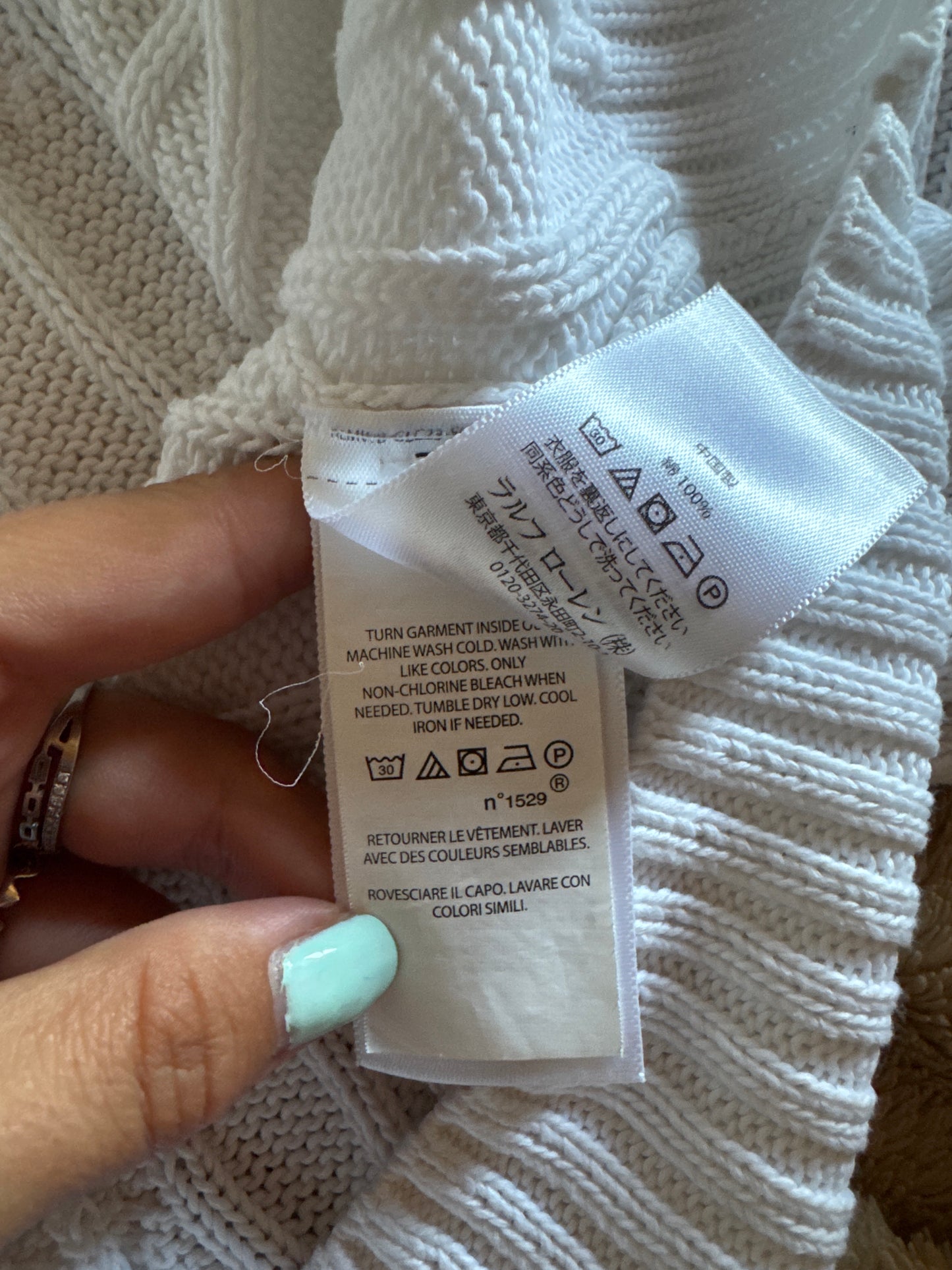 Pull torsadé blanc Ralph Lauren - M