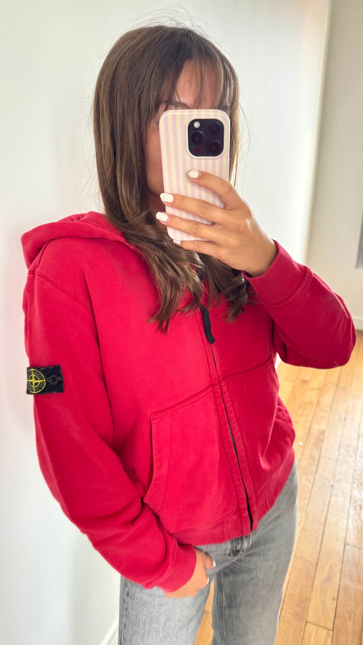 Veste à capuche rouge Stone Island - S