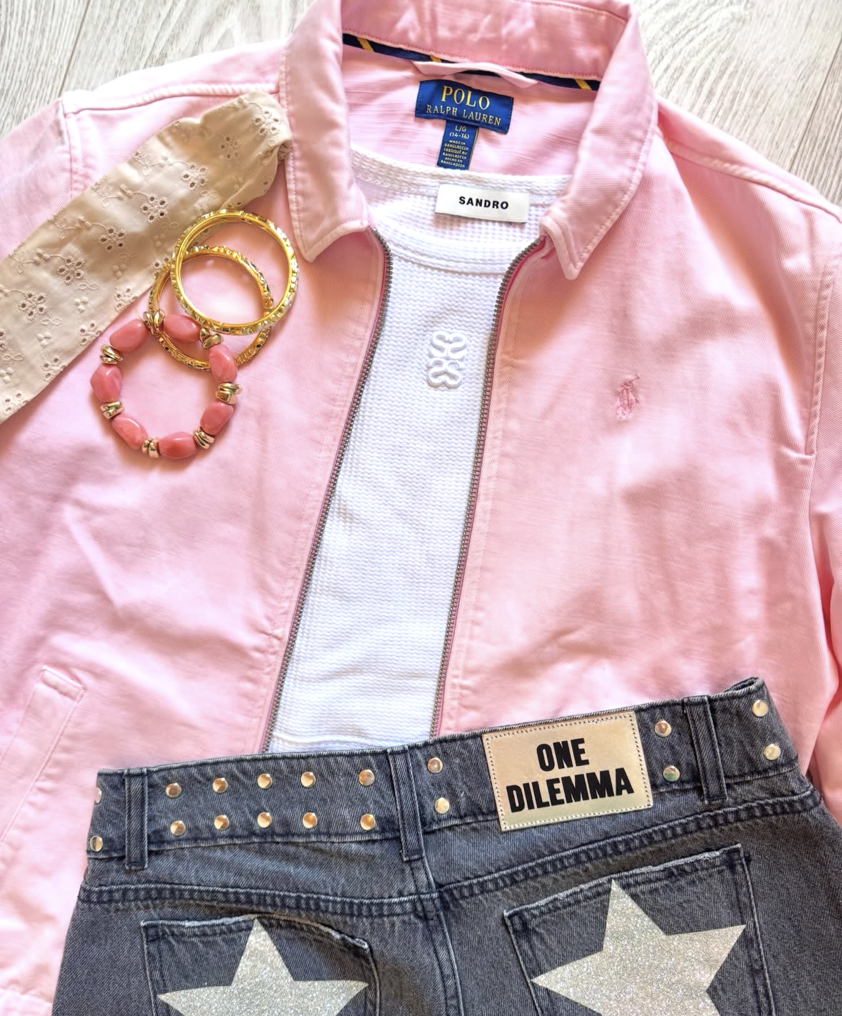 Veste toile de coton rose Ralph Lauren - S
