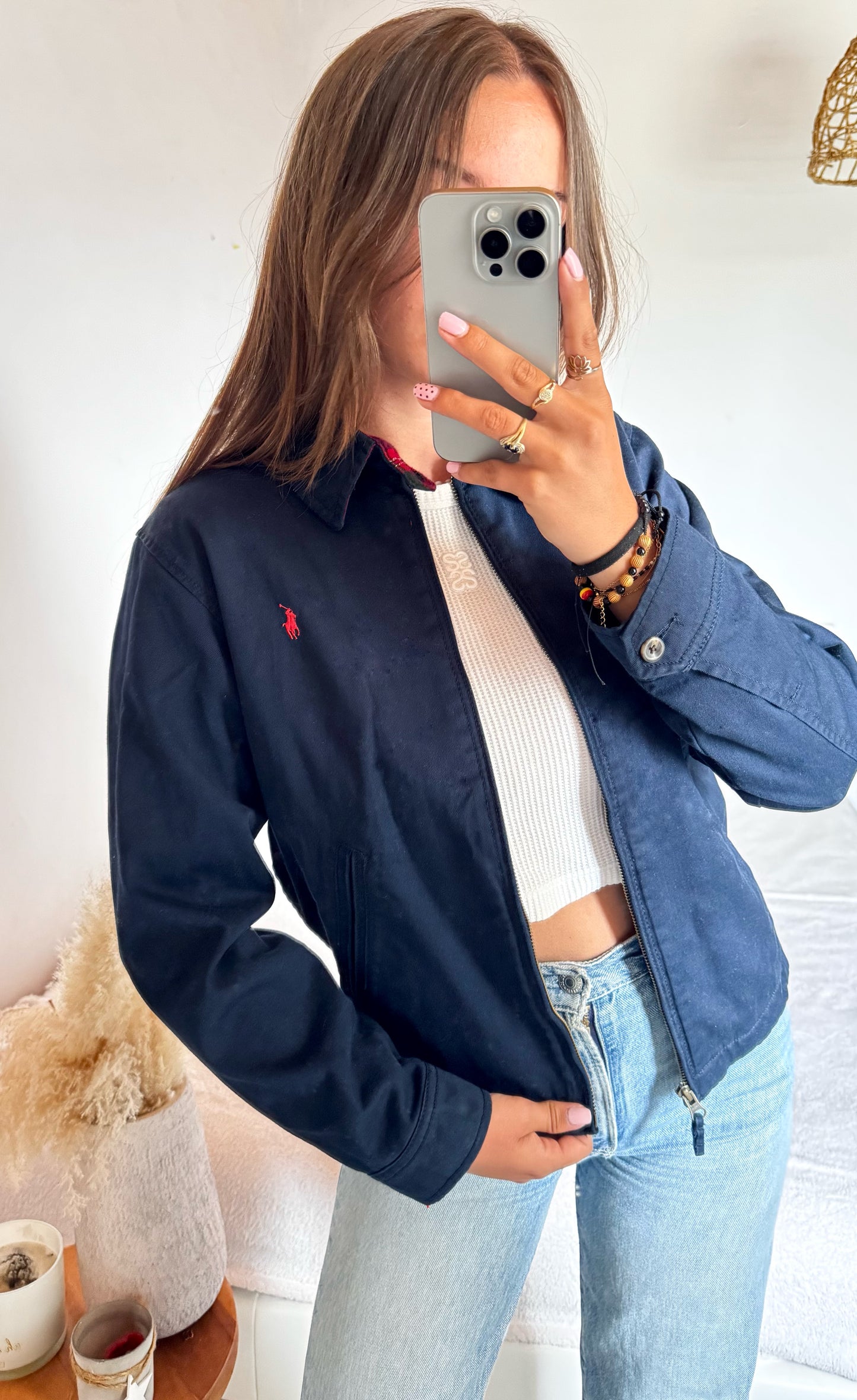 Veste toile de coton bleu marine Ralph Lauren - M