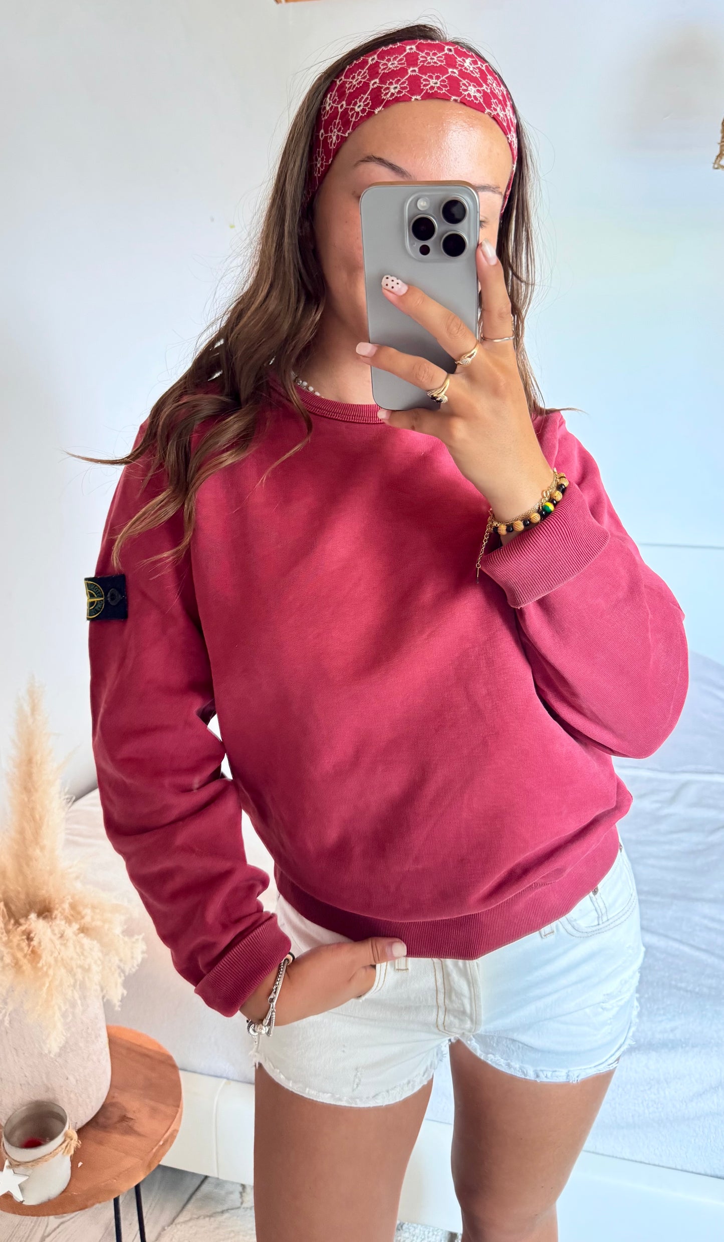 Pull bordeaux Stone Island - S