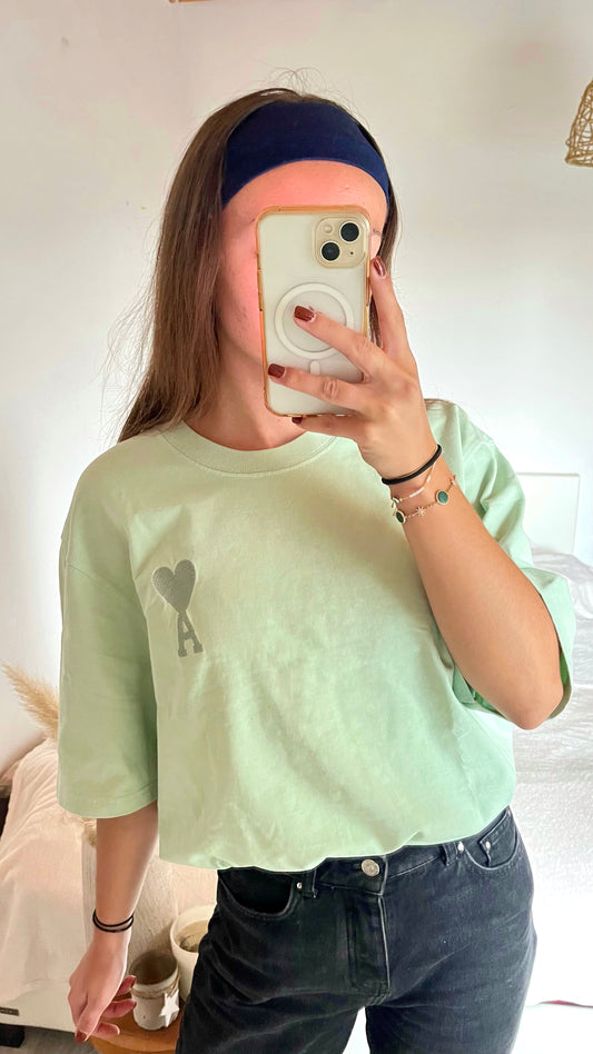 T-shirt vert pastel Ami Paris - M homme / XL femme