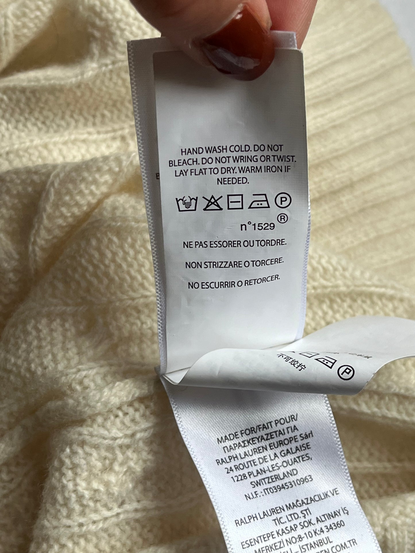 Col roulé torsadé Ralph Lauren laine & cachemire - M