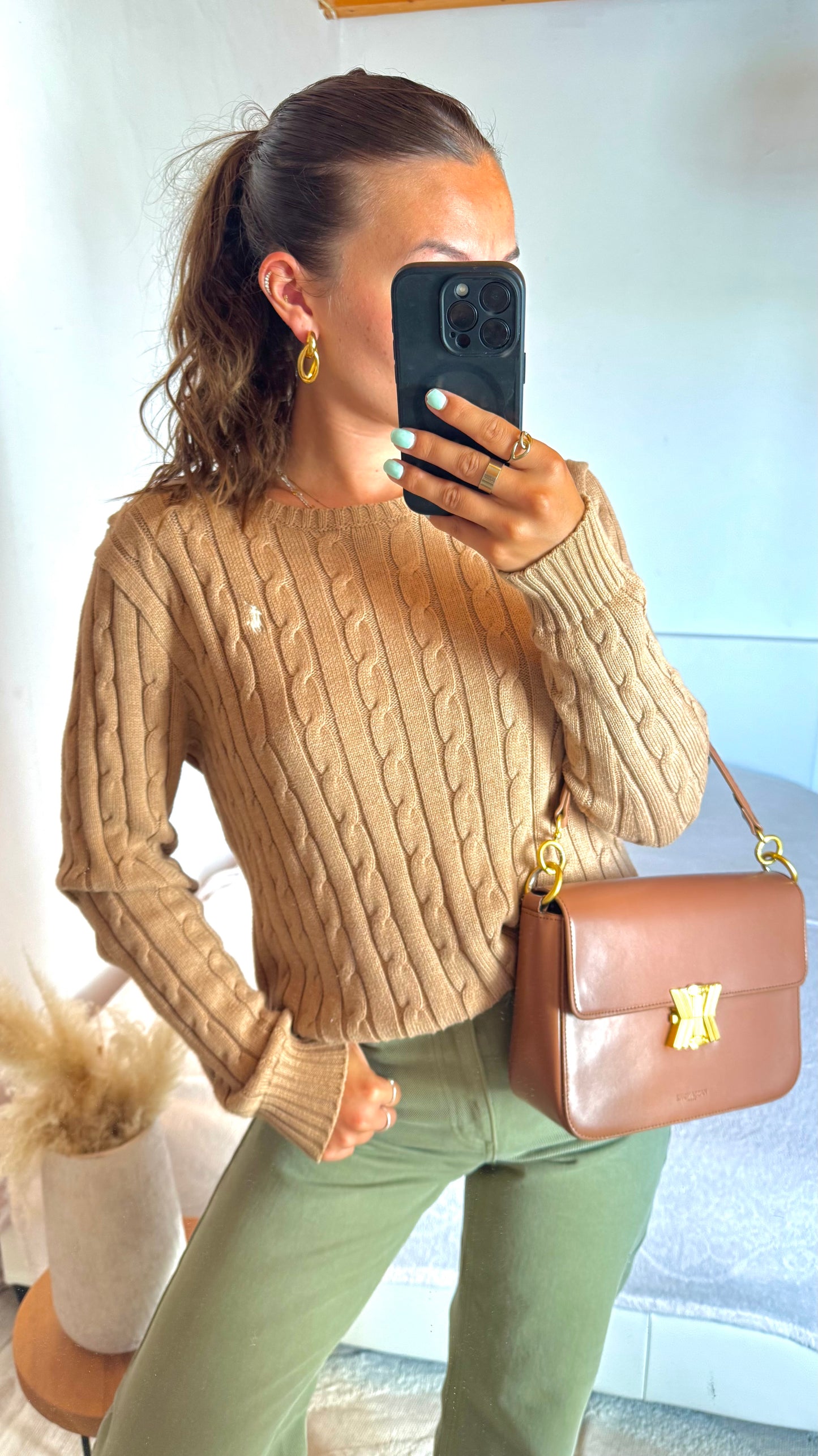 Pull torsadé beige Ralph Lauren - M