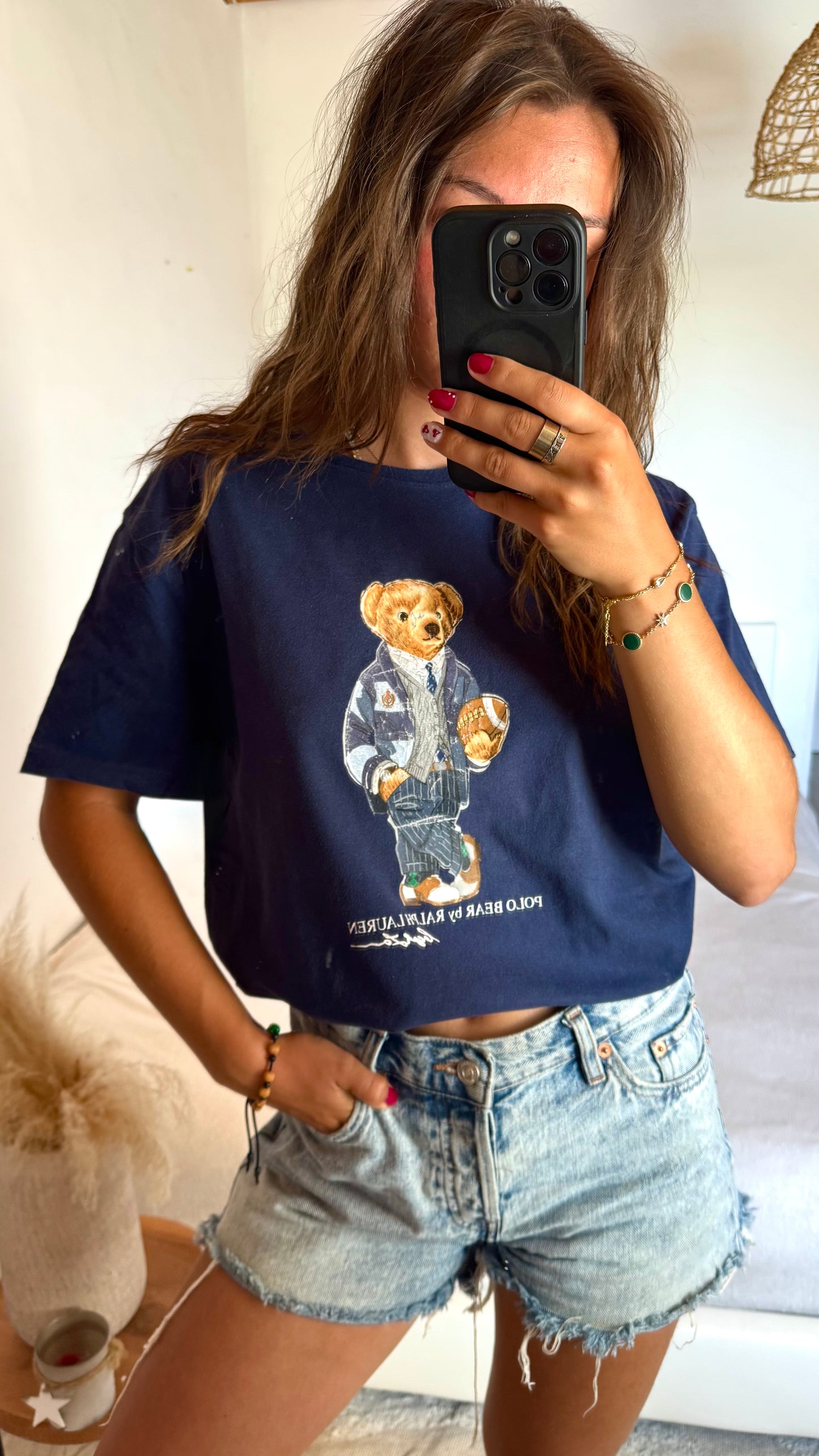 T-shirt marine nounours Ralph Lauren - M homme / M-L femme