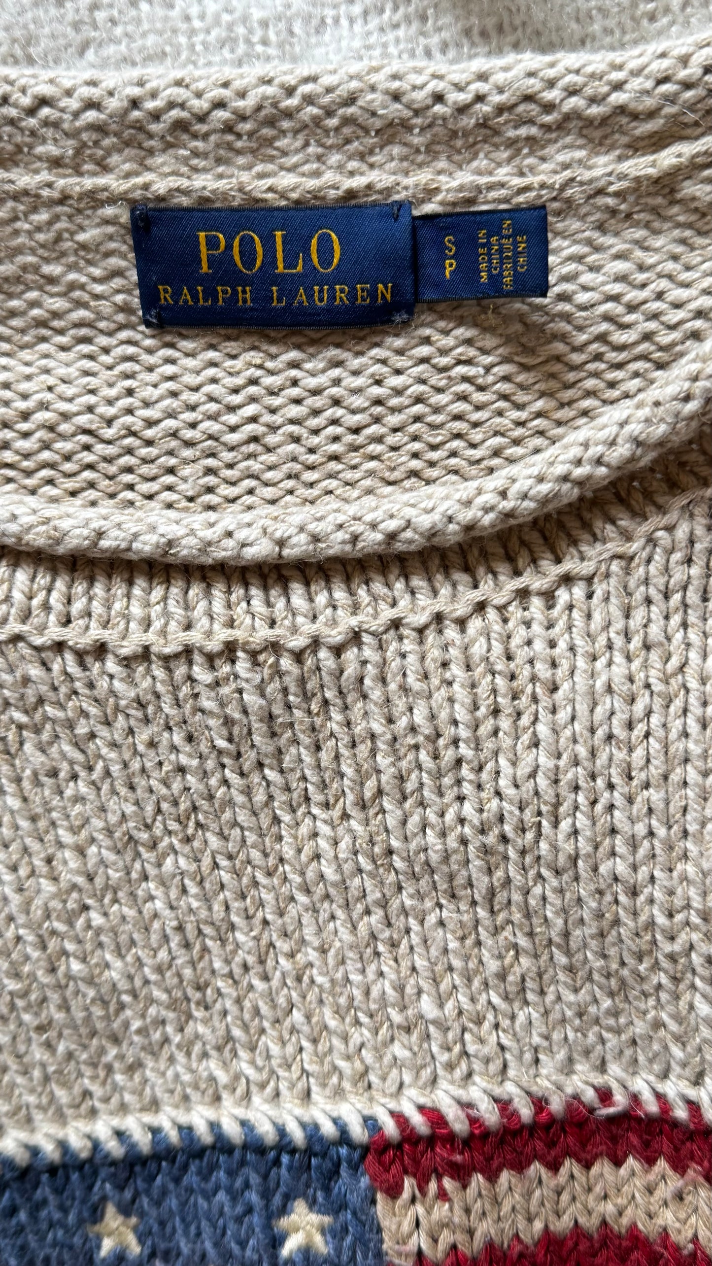Pull American Flag lin et coton Ralph Lauren - S