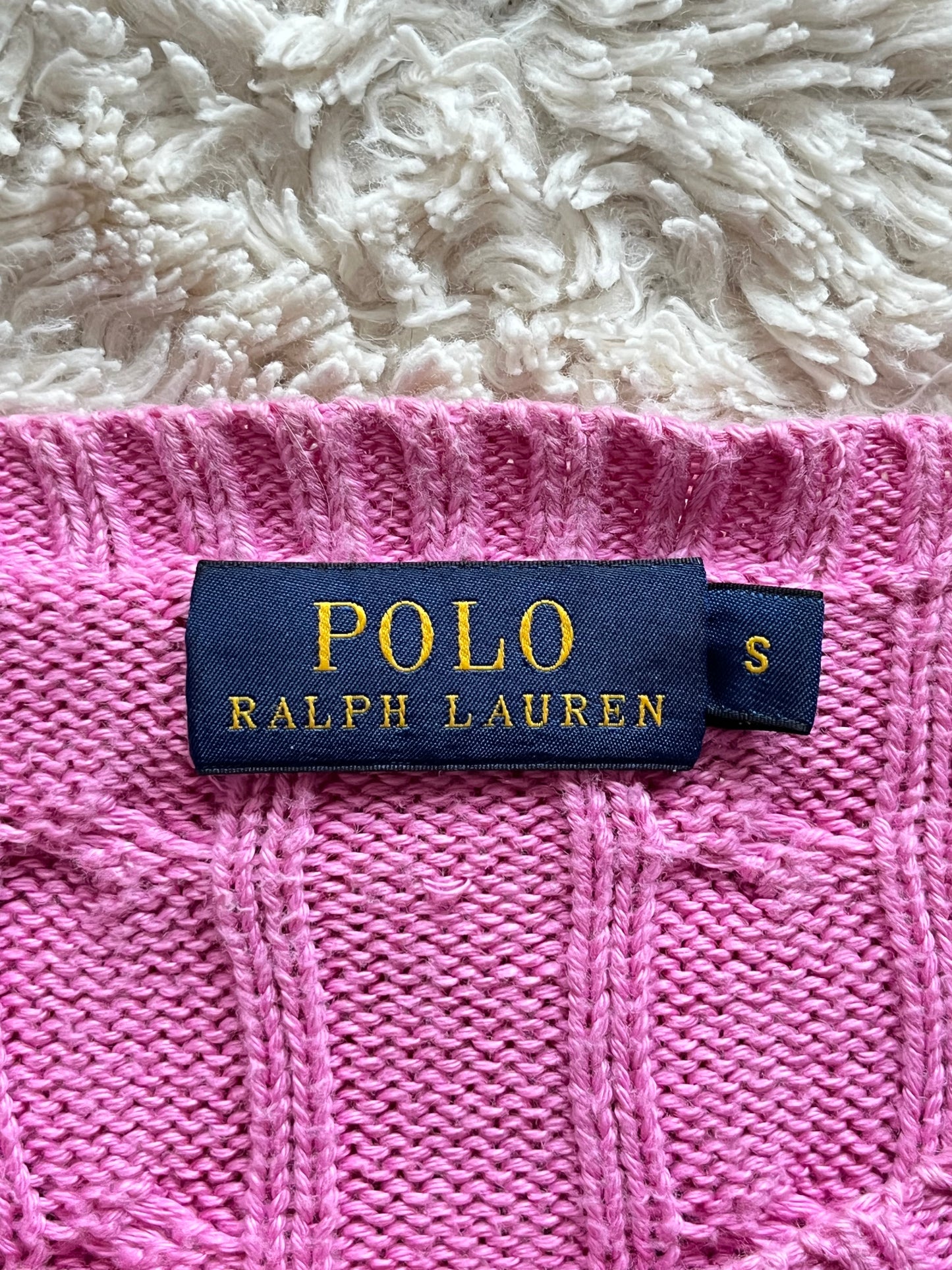 Pull torsadé rose Ralph Lauren - M