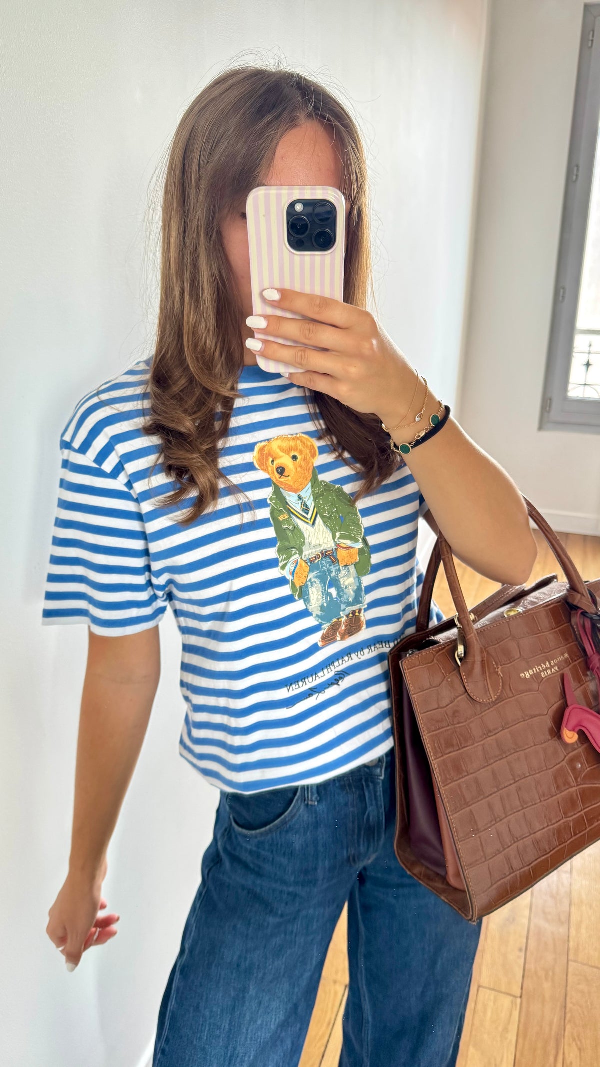 T-shirt marinière nounours Ralph Lauren - M