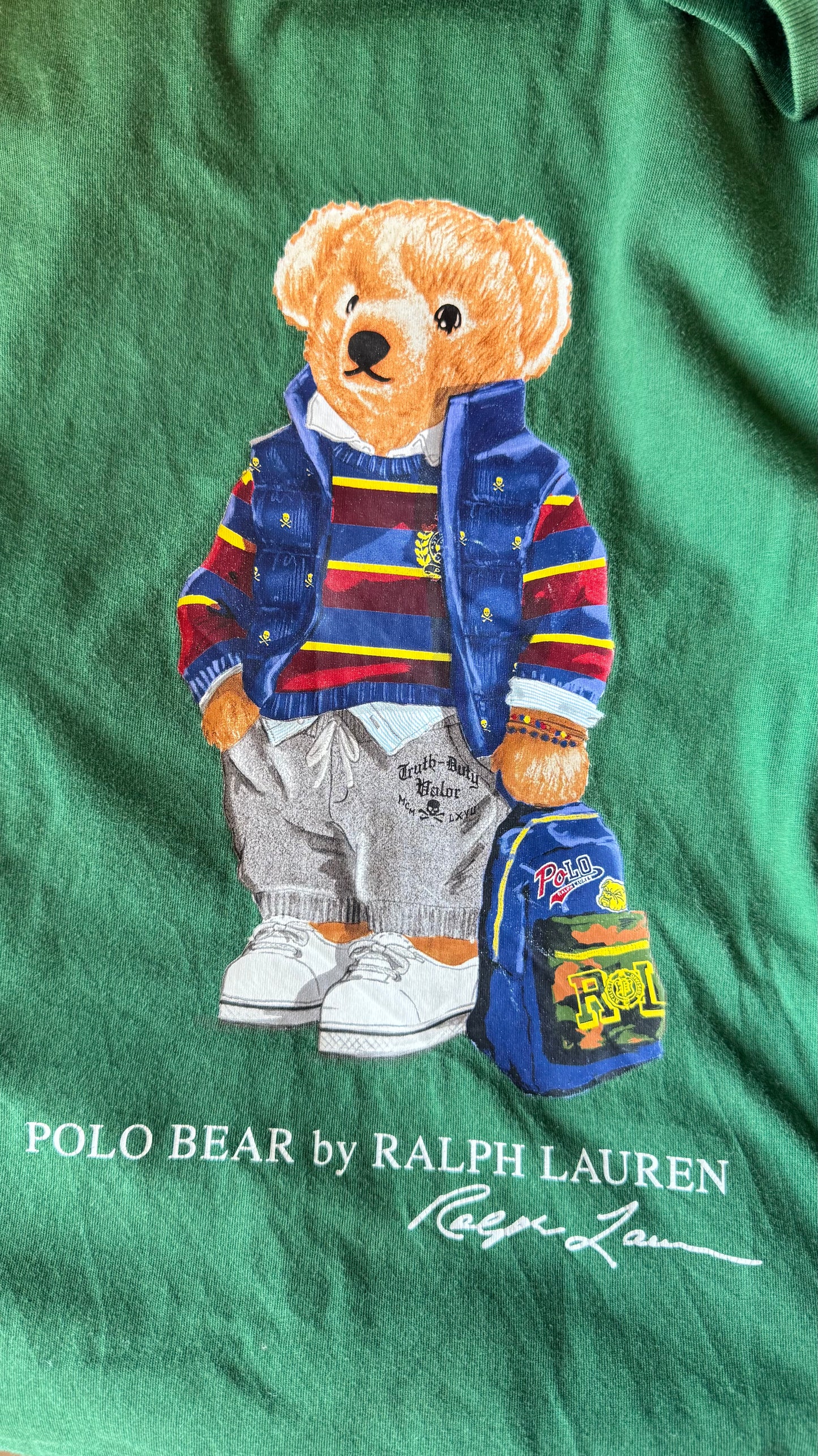 T-shirt nounours vert Ralph Lauren - S
