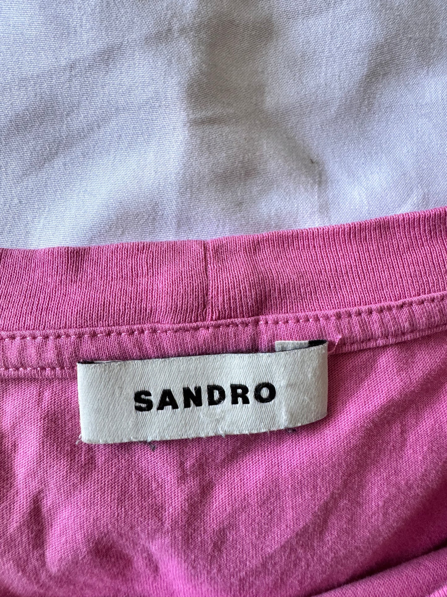 T-shirt rose double logo Sandro - S