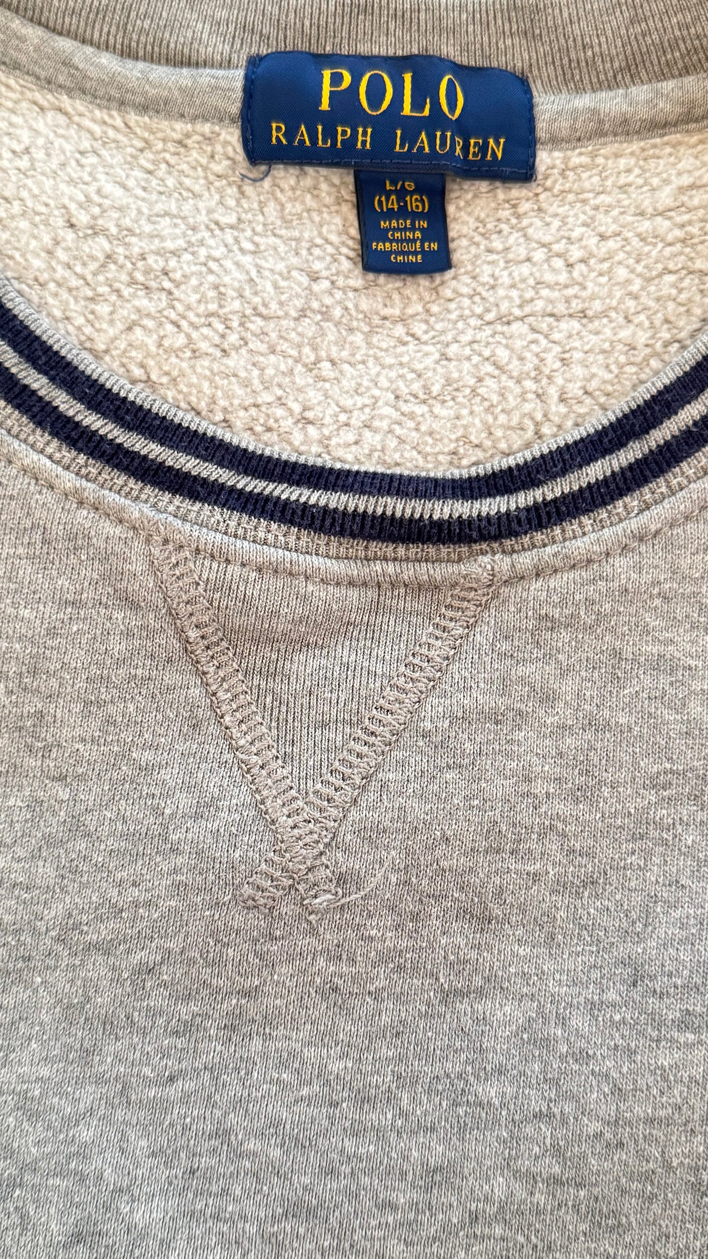 Sweat col rond gris Ralph Lauren - S