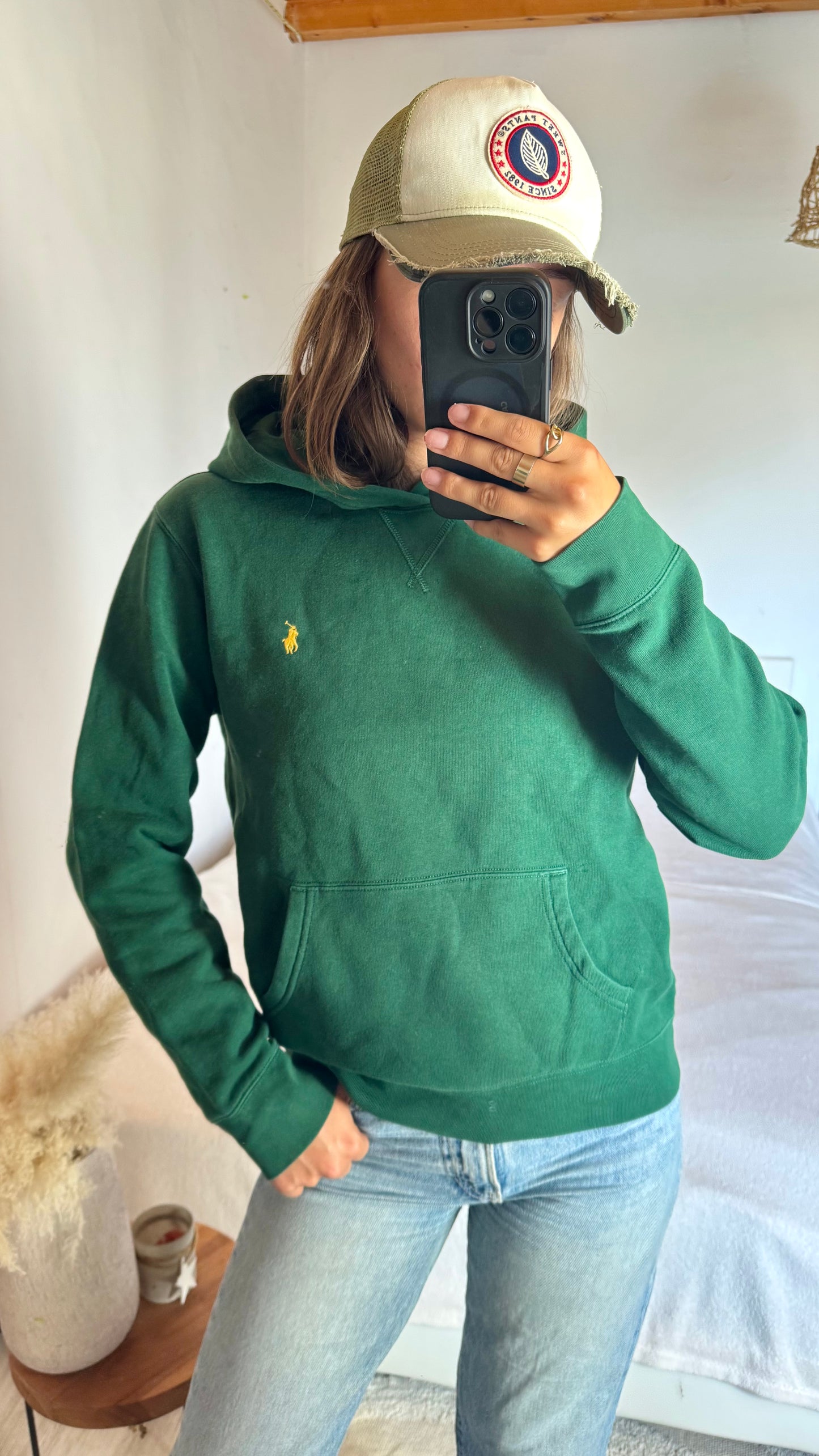 Sweat à capuche vert foncé Ralph Lauren - XS/S