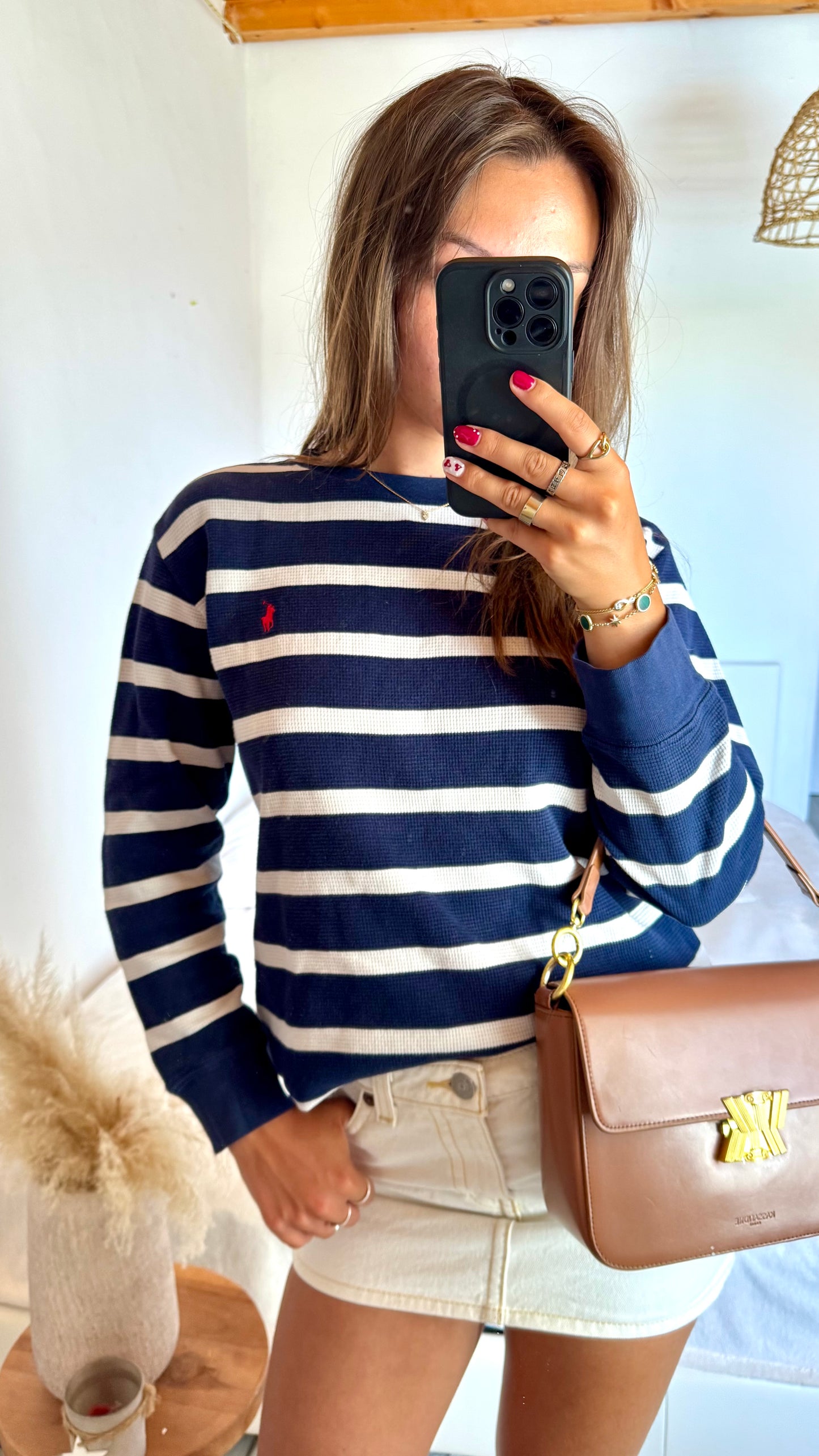 Pull col rond marinière Ralph Lauren - XS/S