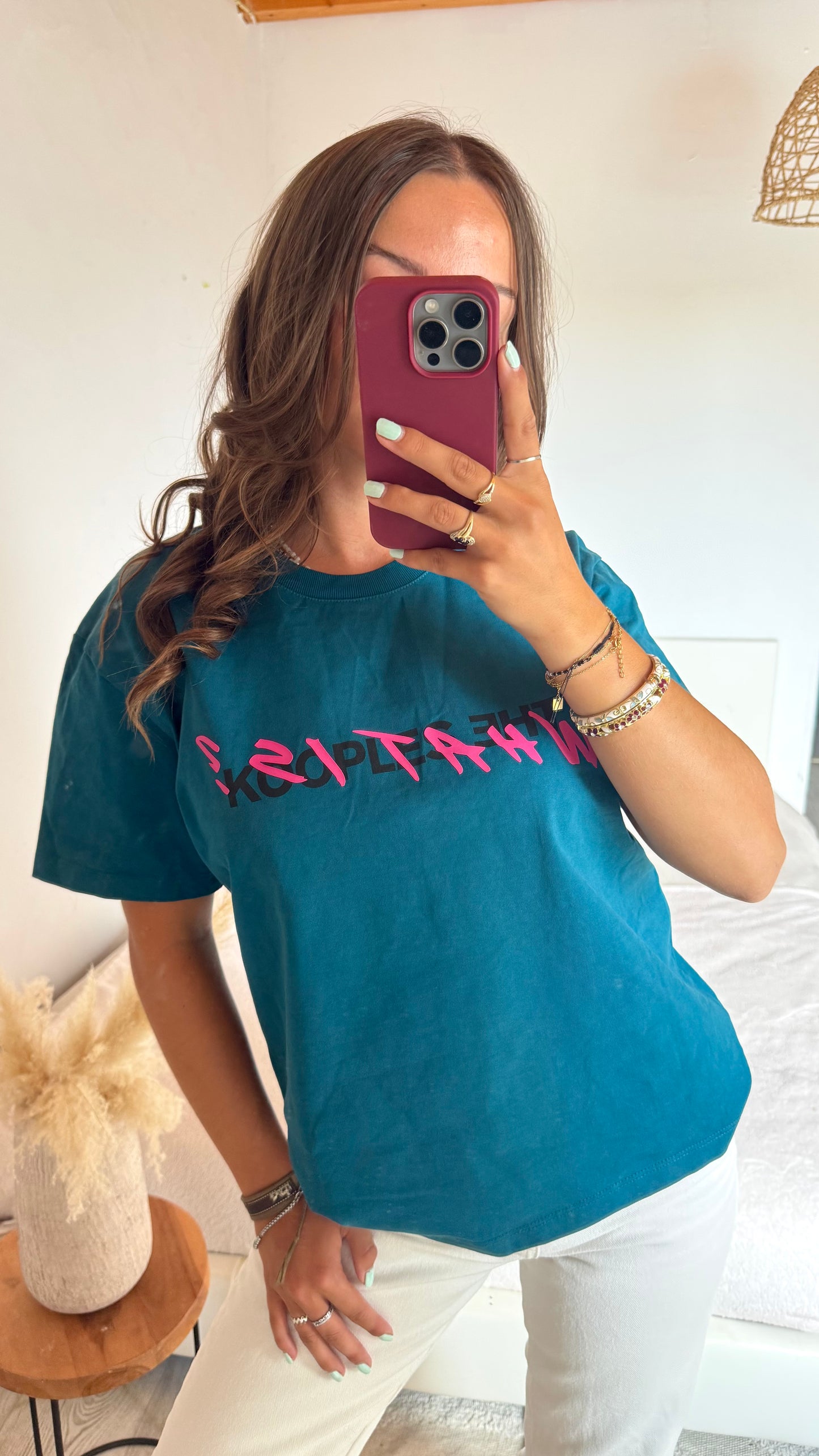 T-shirt vert et rose The Kooples - M