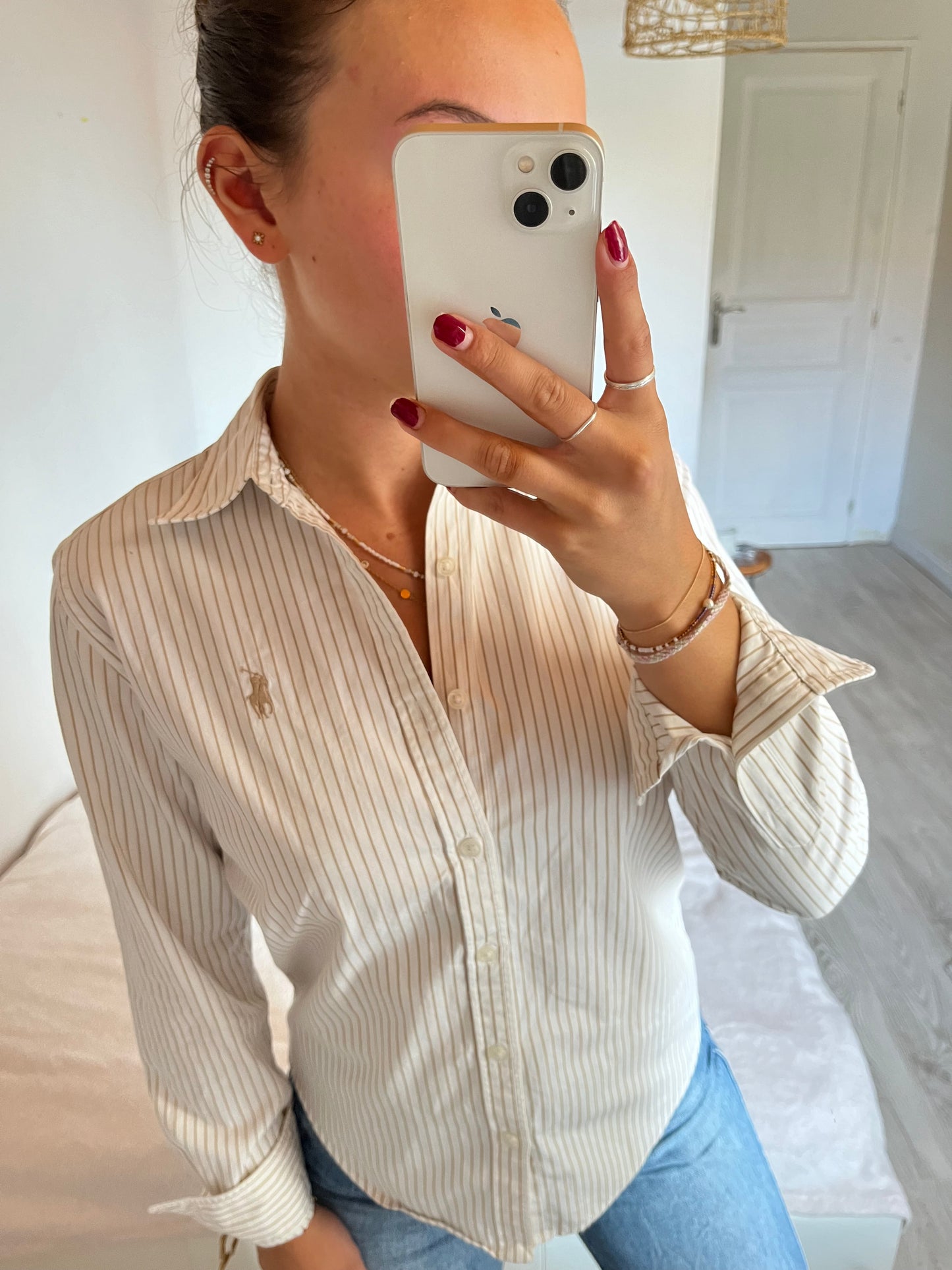 Chemise à rayures dorées Ralph Lauren - S