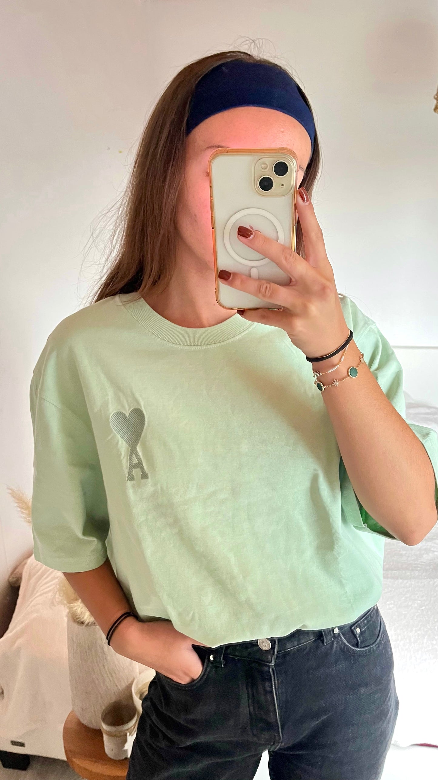 T-shirt vert pastel Ami Paris - M homme / XL femme