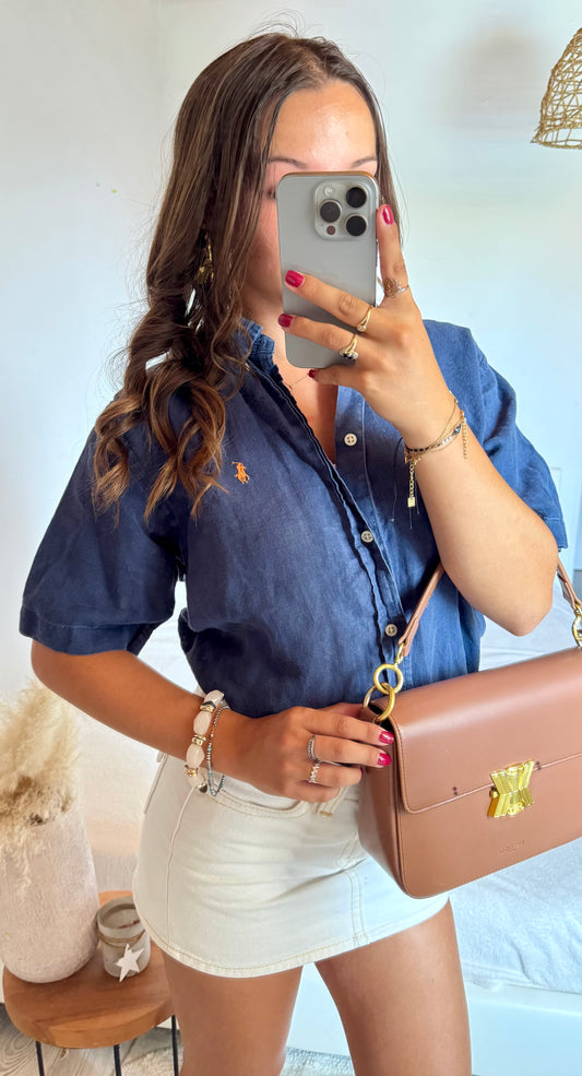 Chemise en lin marine Ralph Lauren - M