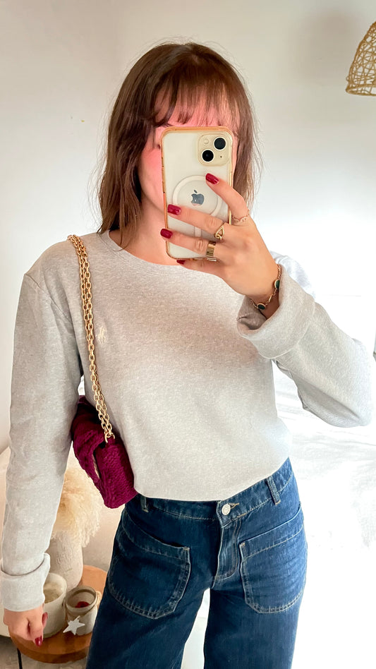 Pull col rond gris Ralph Lauren - XL