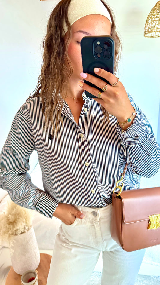 Chemise rayée noire Ralph Lauren - XS homme / M femme