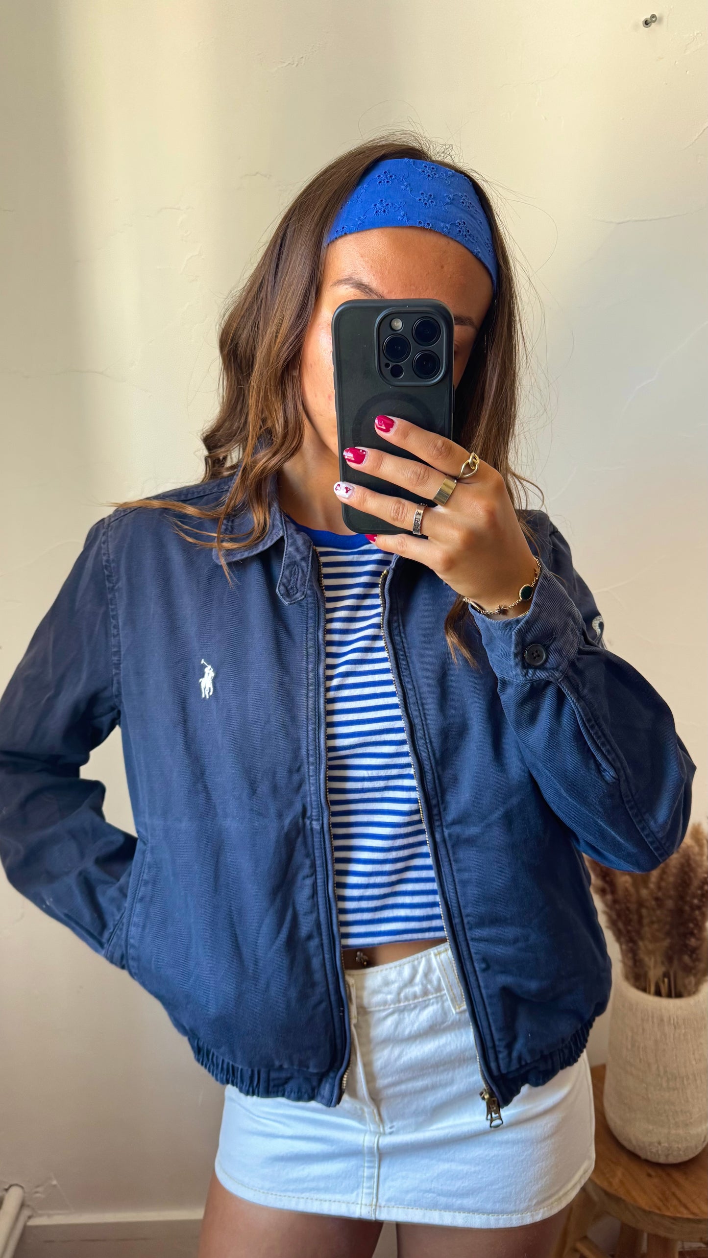 Veste toile de coton marine Ralph Lauren - M