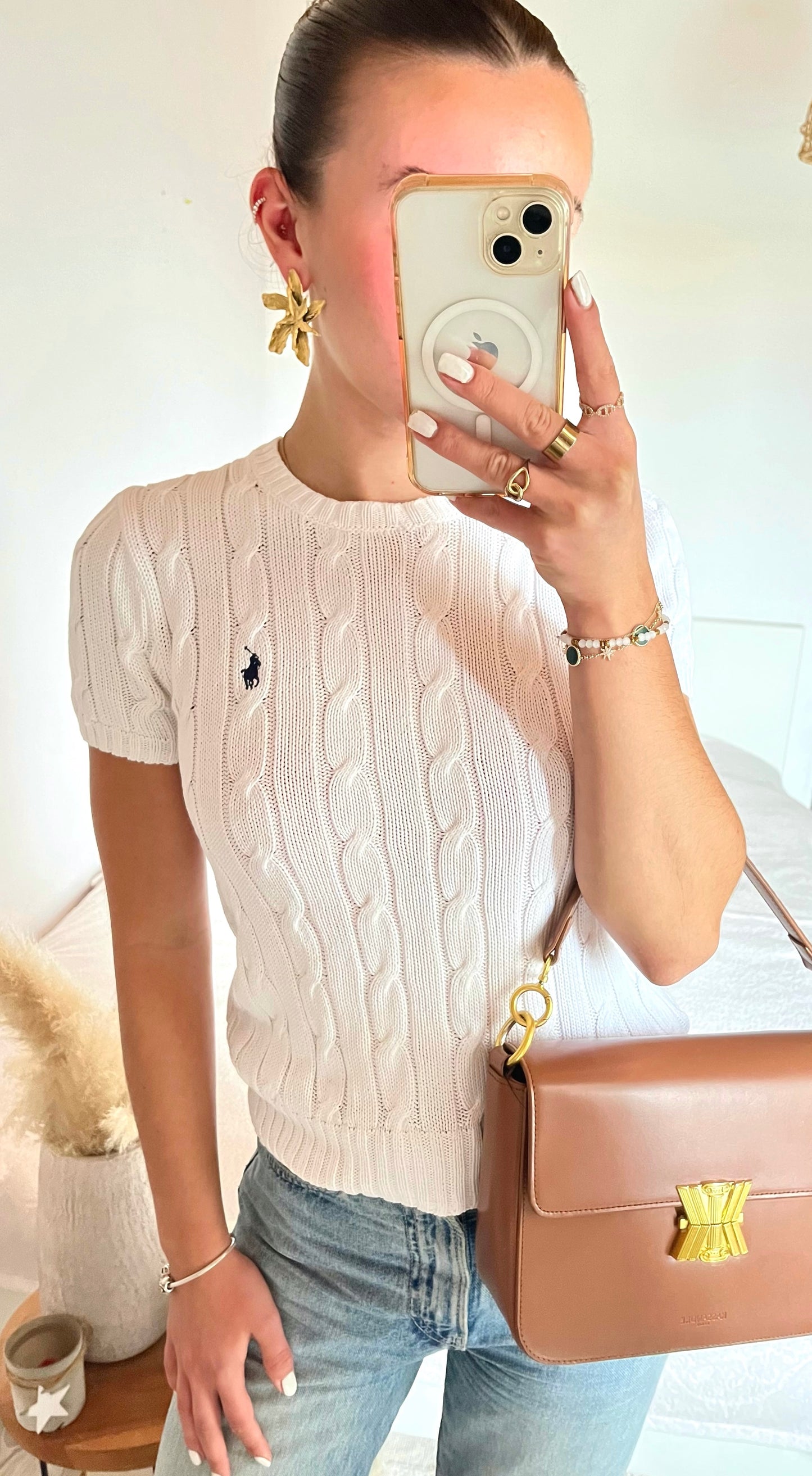 T-shirt torsadé blanc Ralph Lauren - XS/S