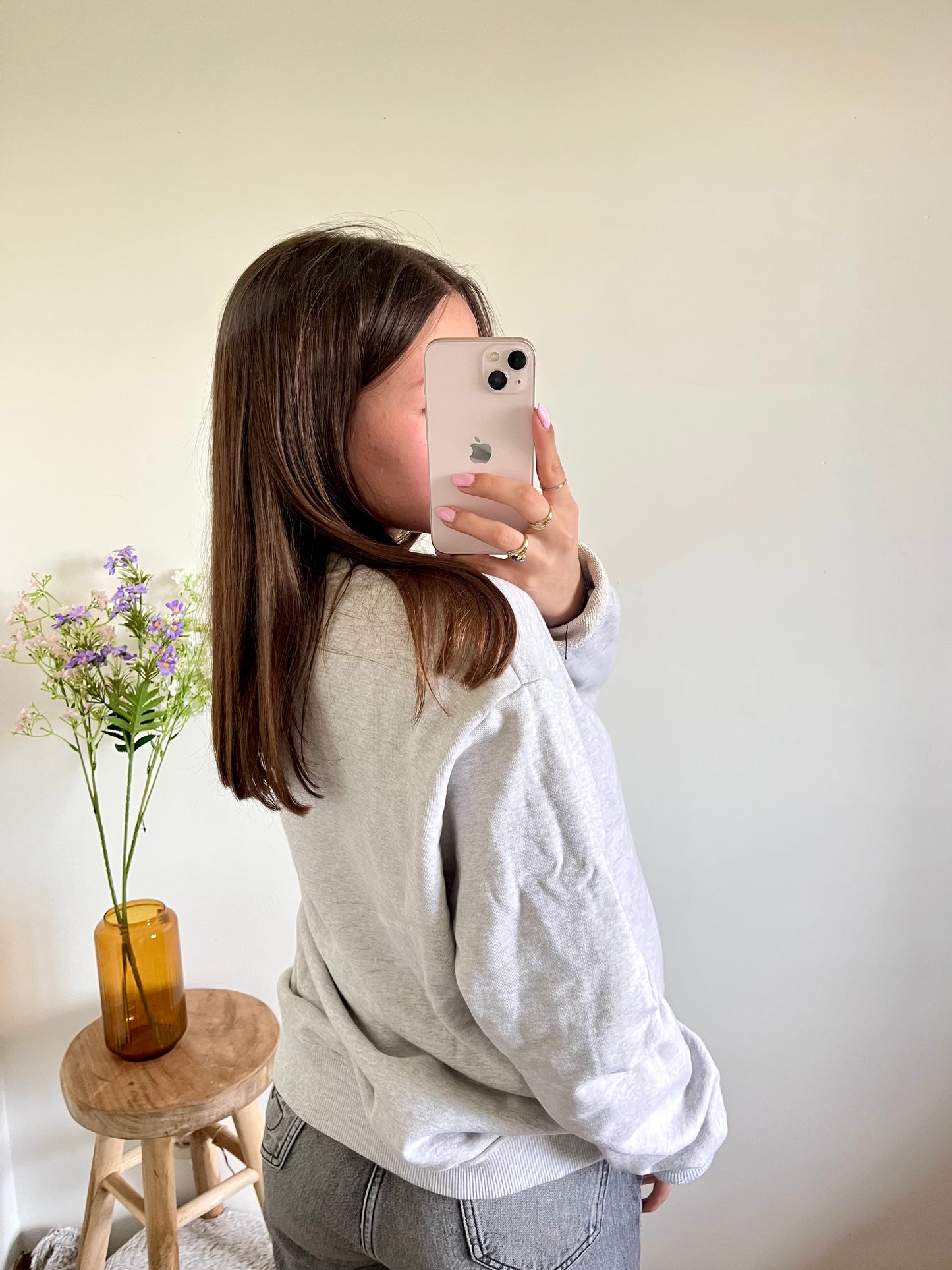 Pull col rond gris Ami Paris - L