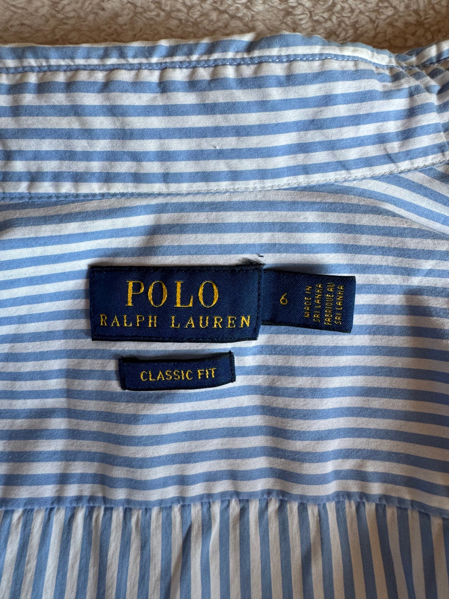 Chemise rayée bleu ciel Ralph Lauren - S