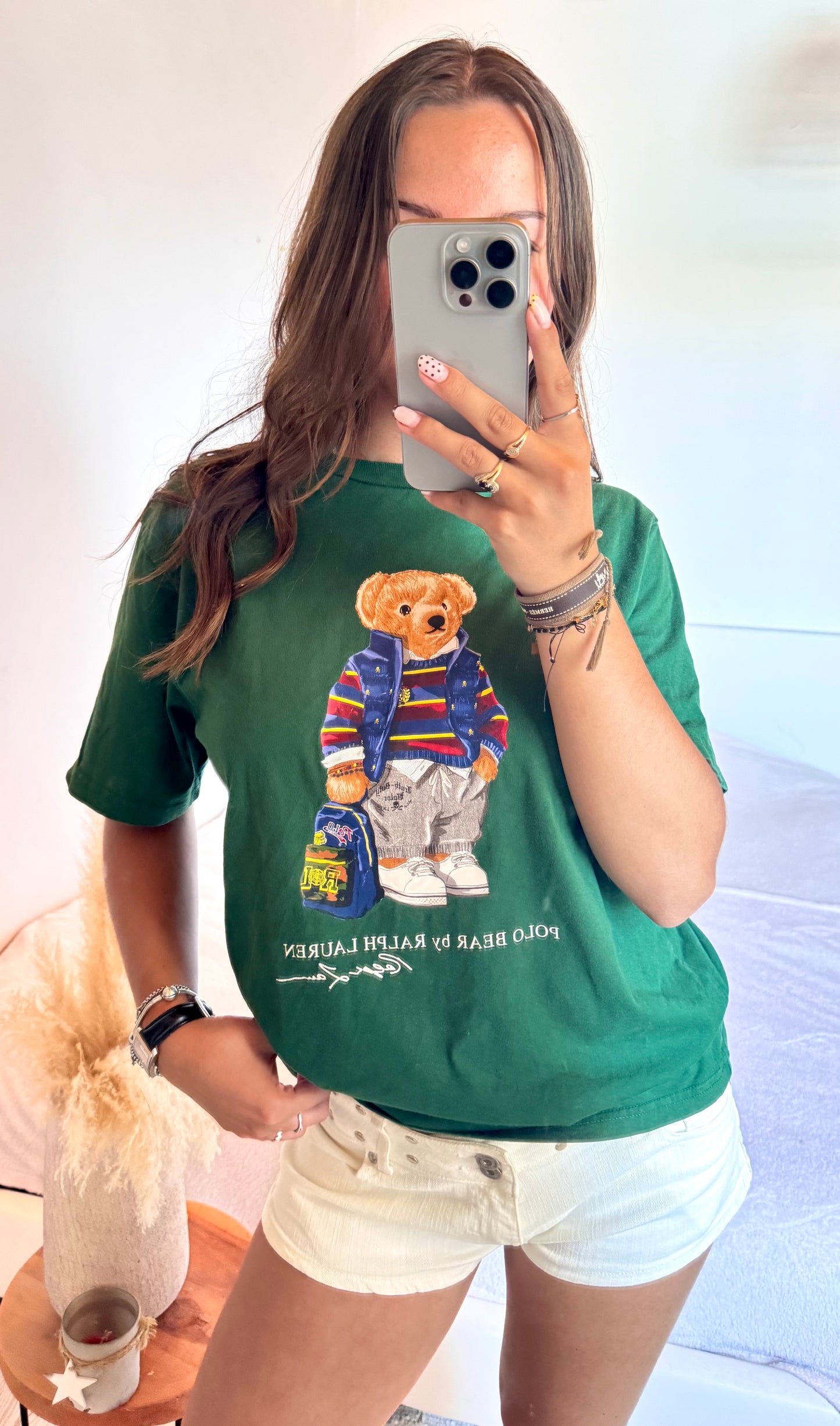 T-shirt nounours vert Ralph Lauren - S
